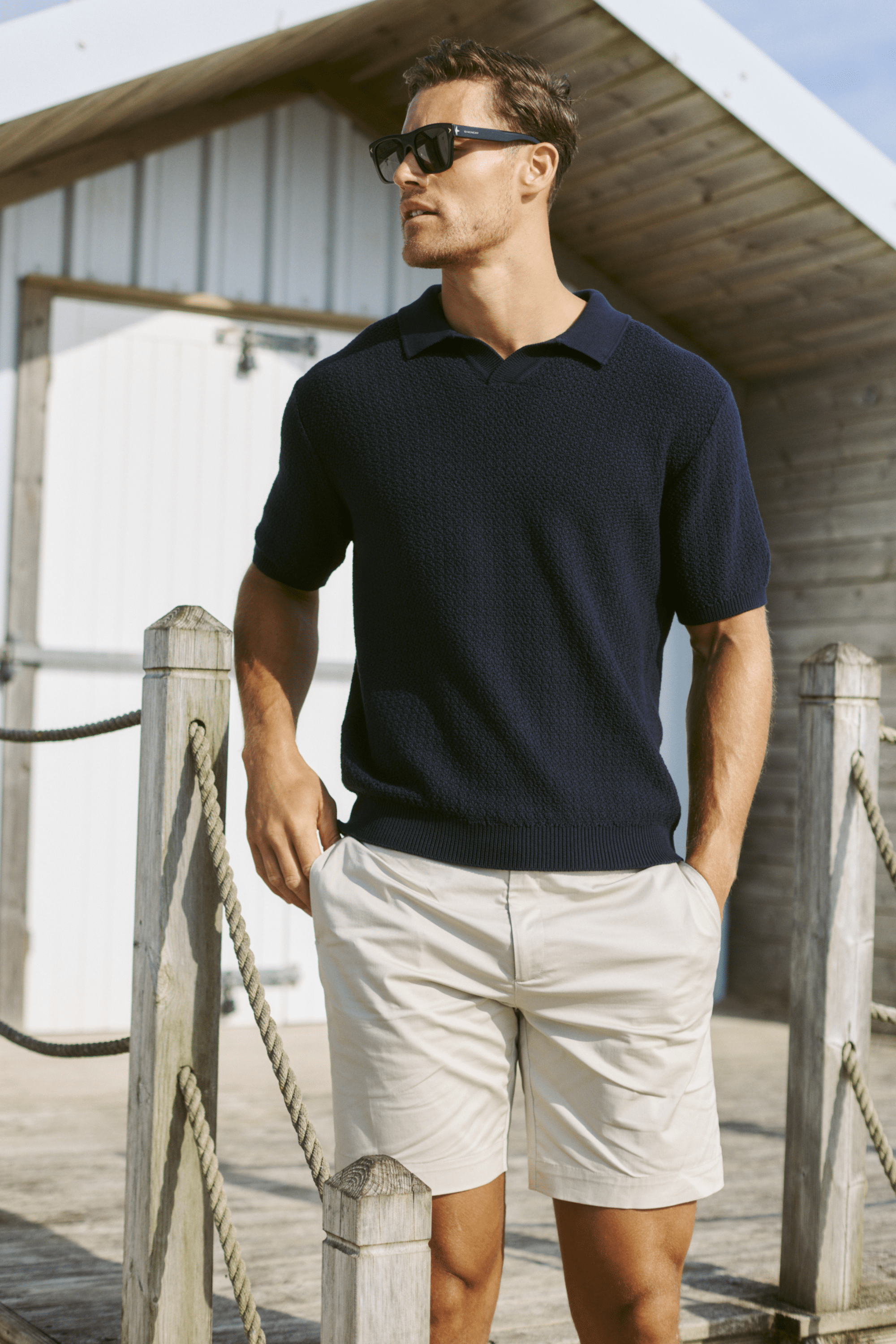 Rapha Cotton Knit Polo - Navy
