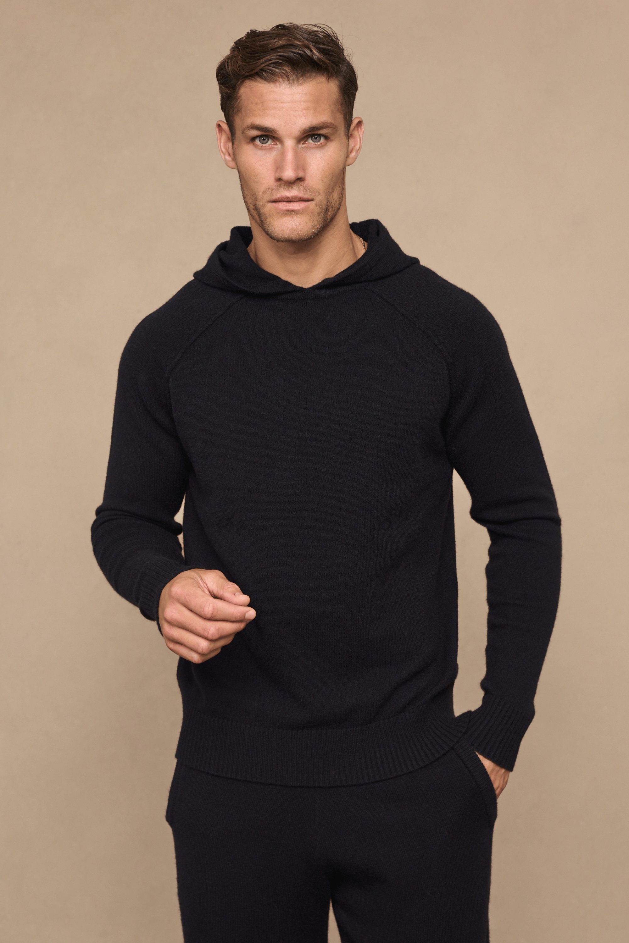 Rowan Knitted Hoodie - Black