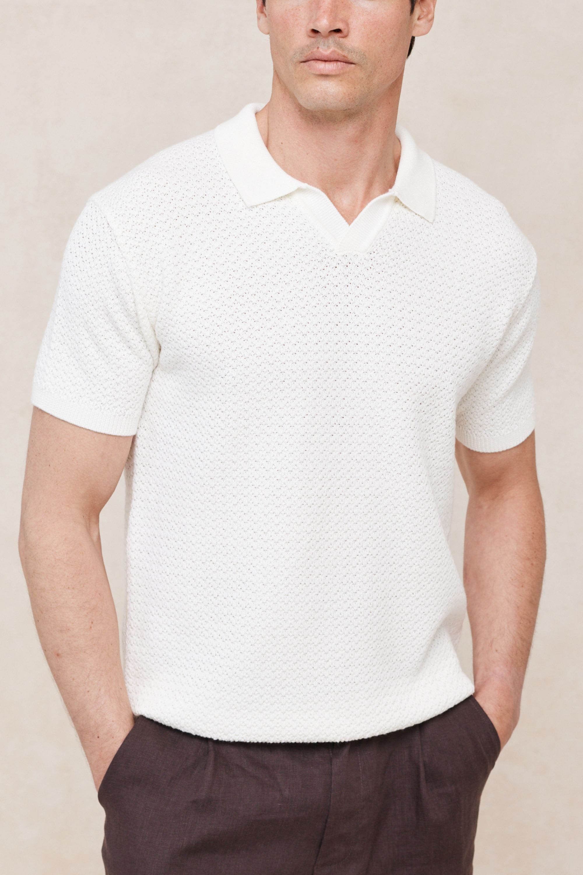Rapha Cotton Knit Polo - Ecru