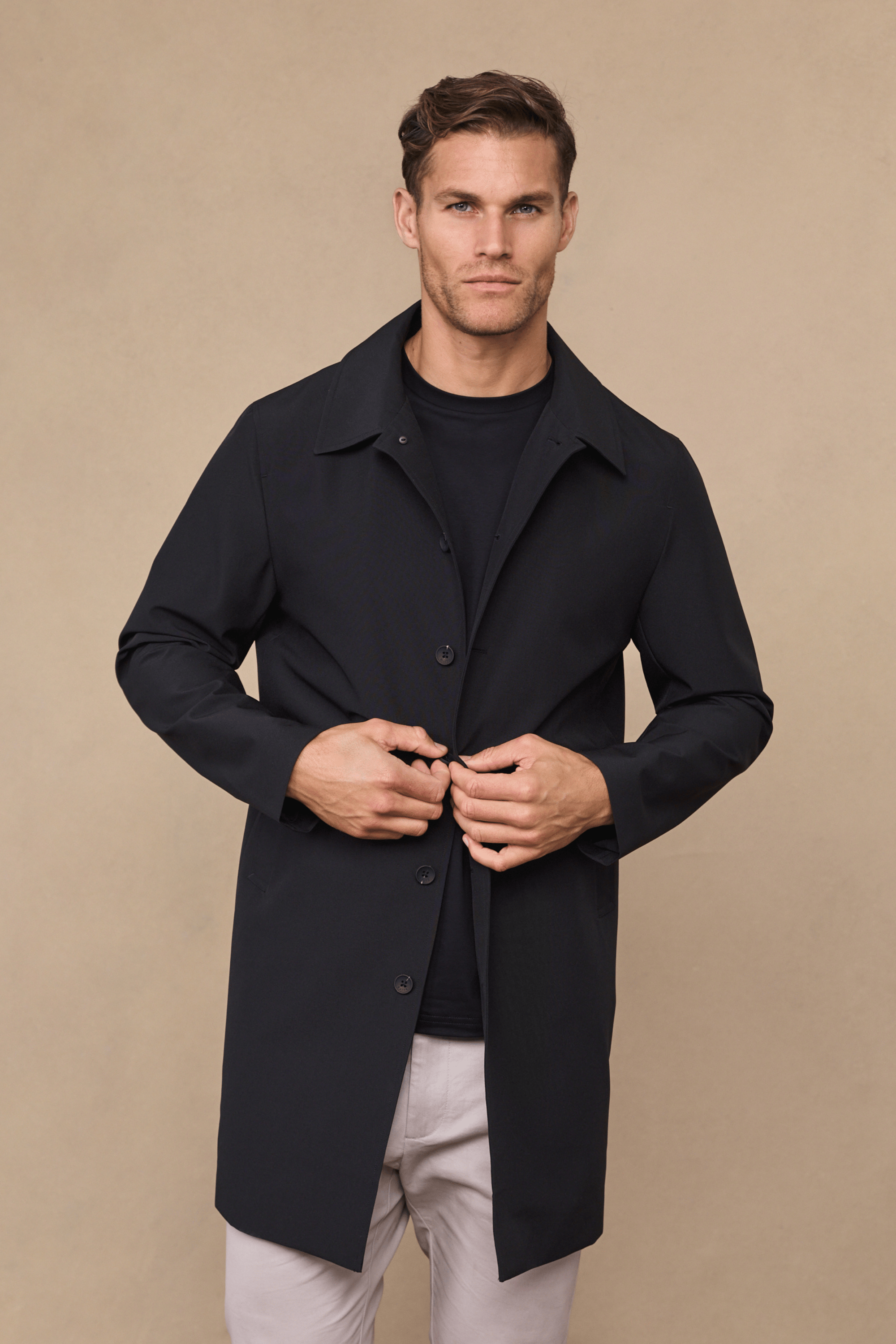 Portico Trench Coat With Detachable Insert - Black