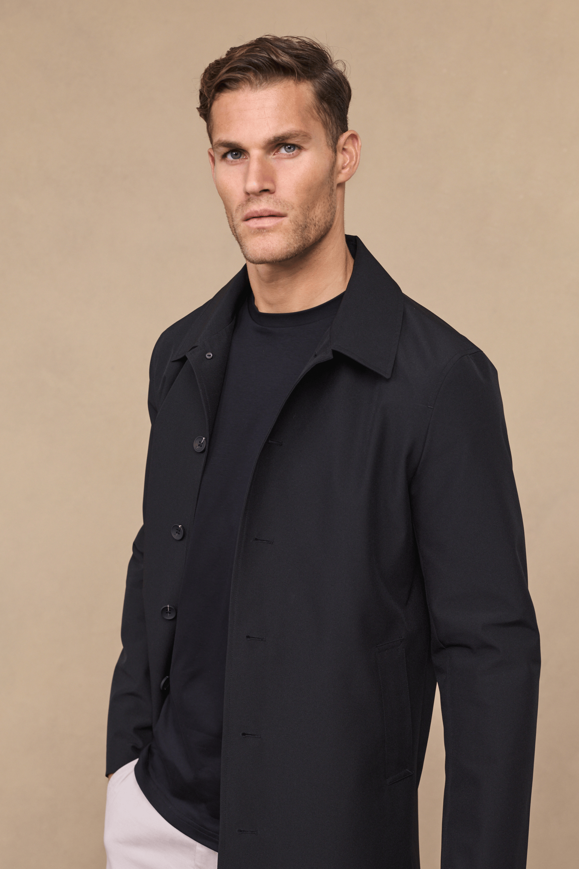 Portico Trench Coat With Detachable Insert - Black