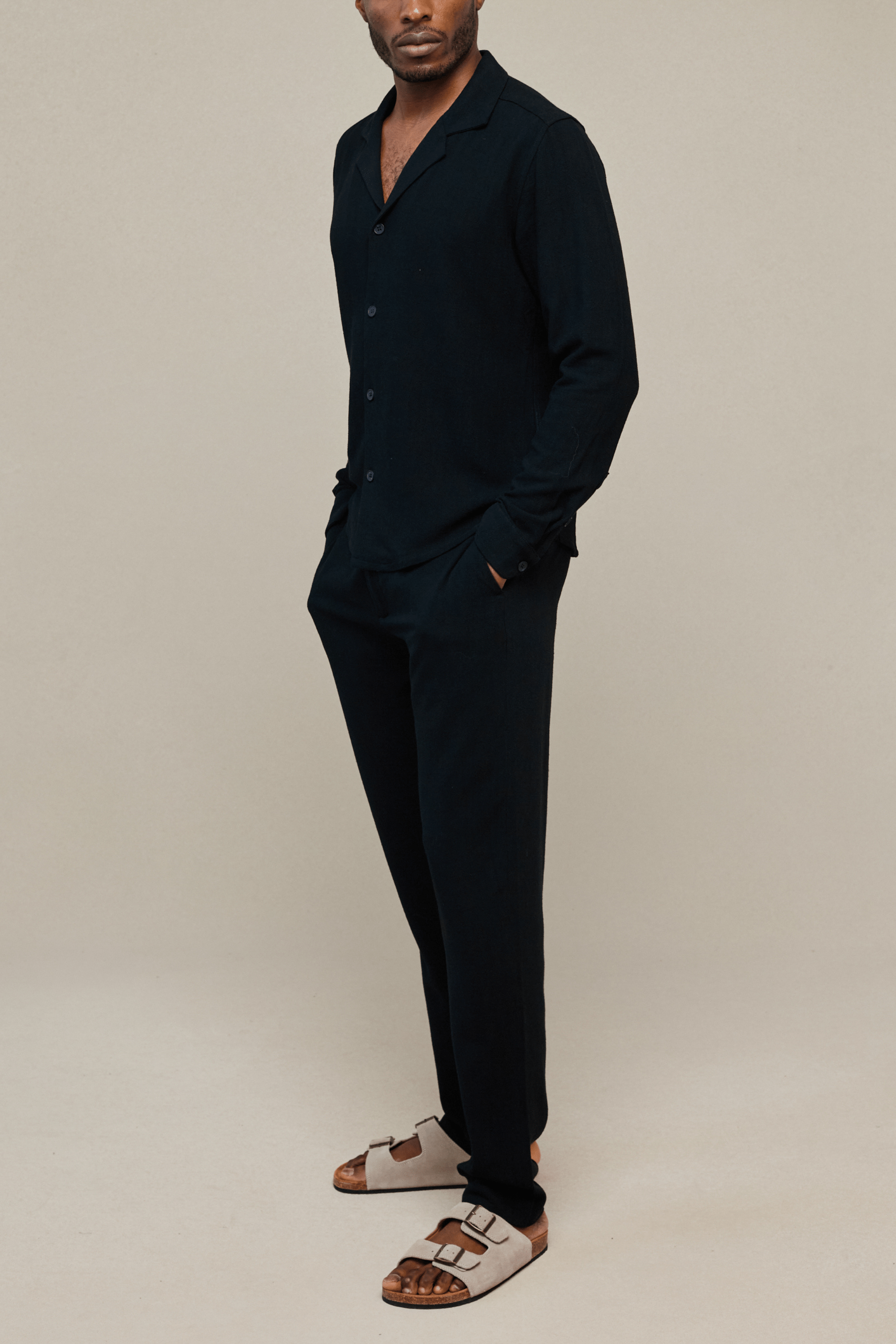 Camisole-Leinenhemd - Schwarz