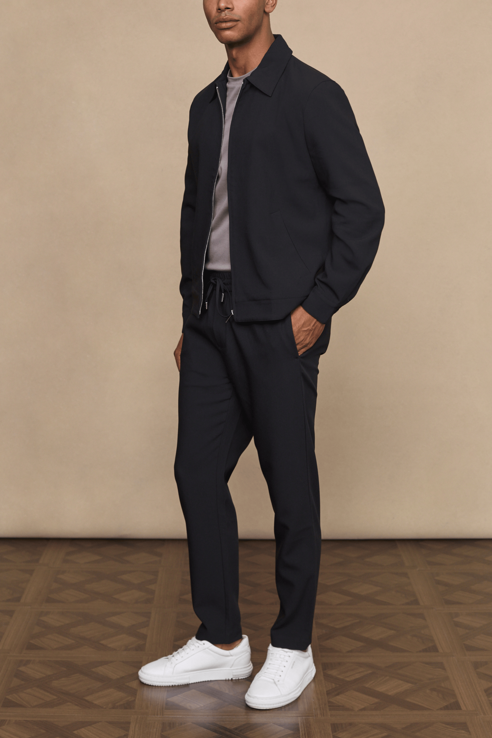 Emilio Zip Through Jacket - Black