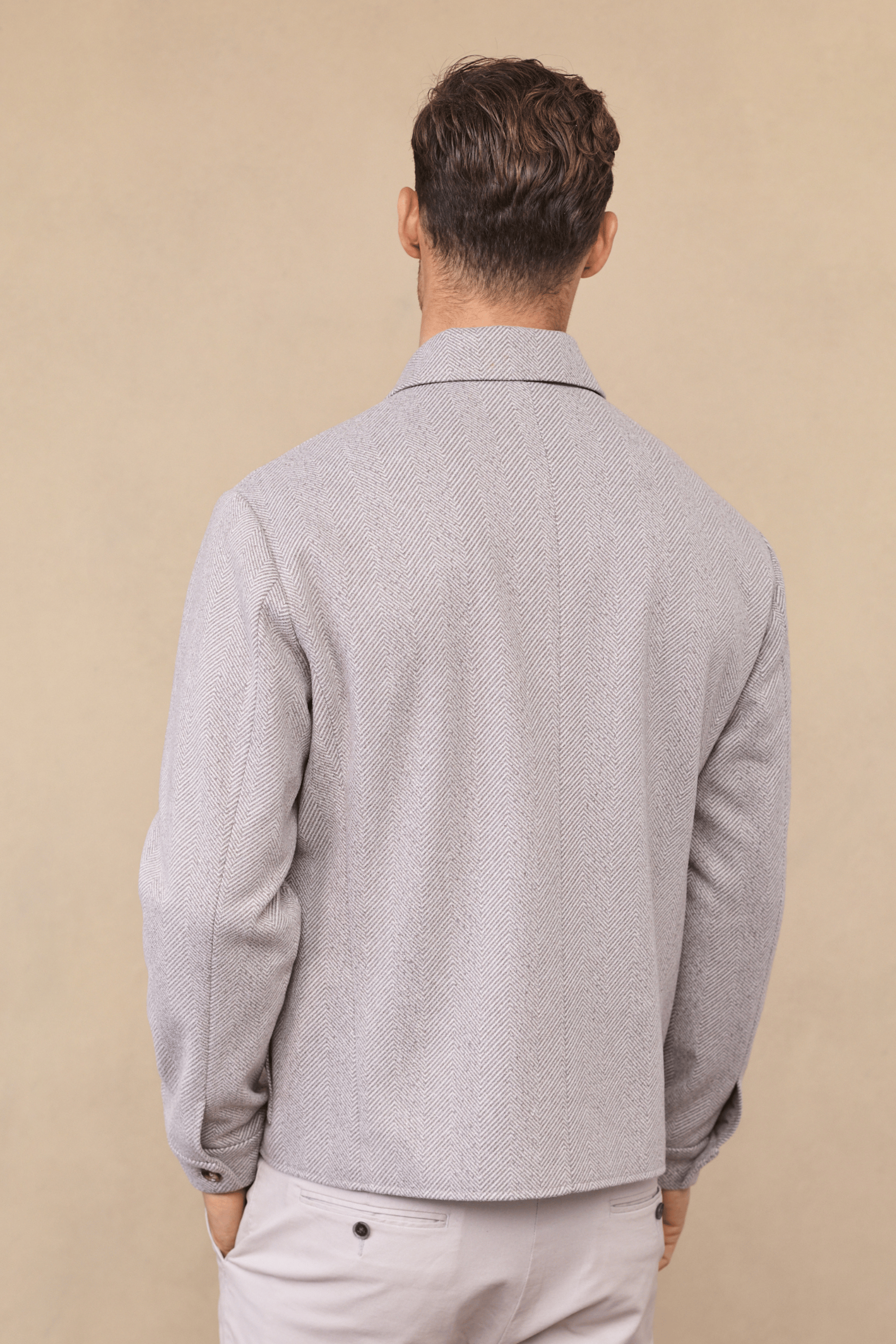 Nero Herringbone Patch Pocket Jacket - Neutral