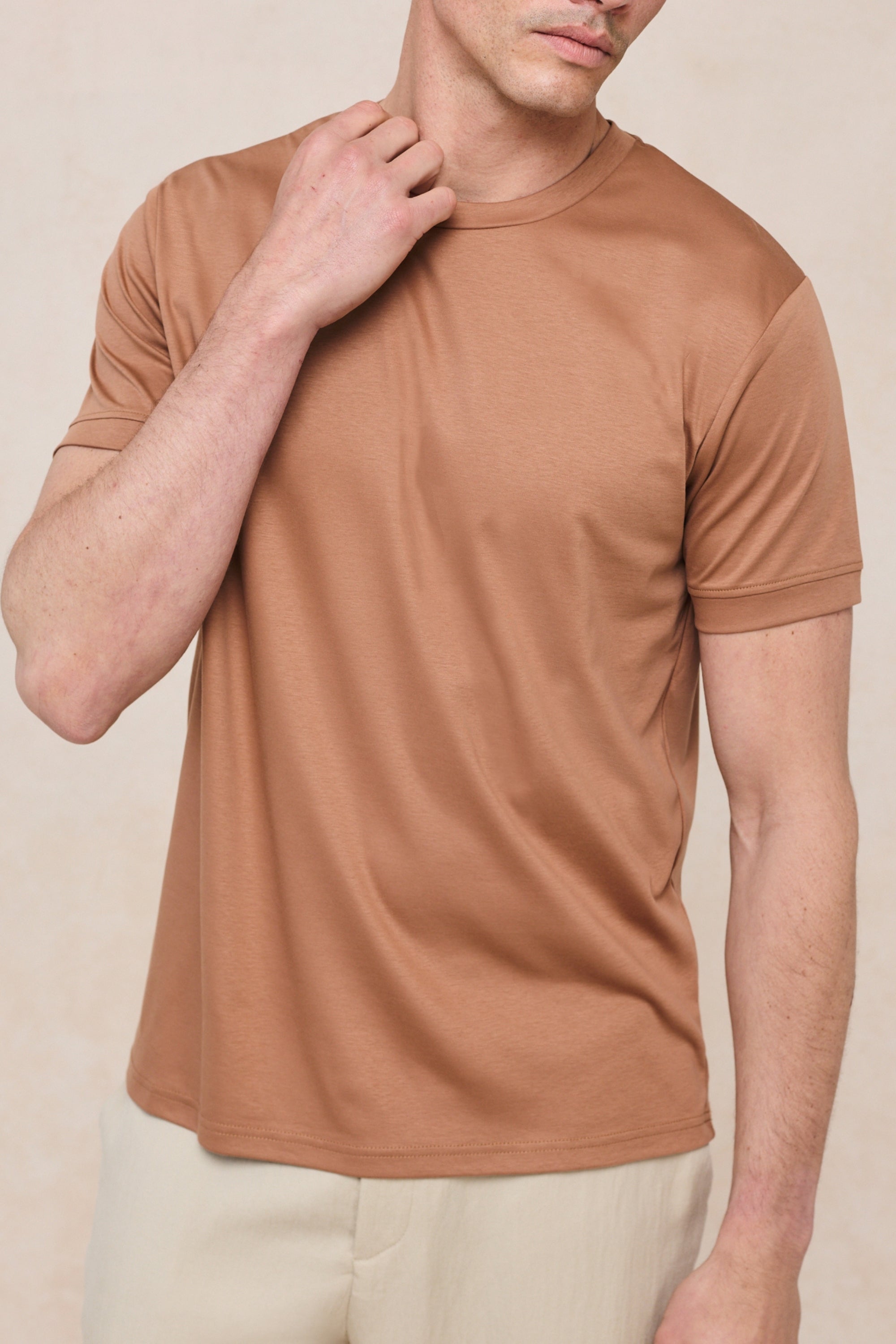 Luxe Mercerised T-Shirt - Rust Orange
