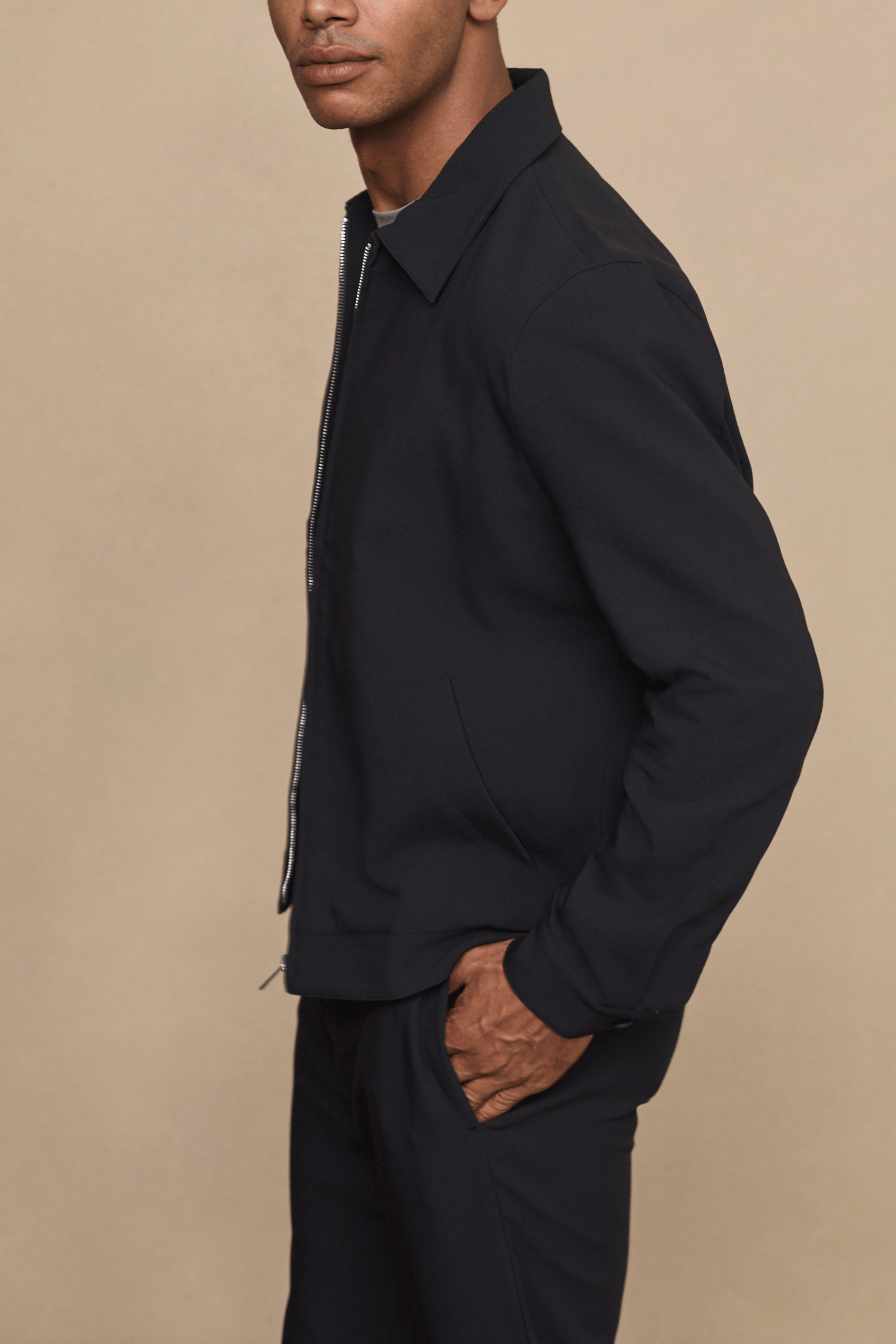 Emilio Zip Through Jacket - Black