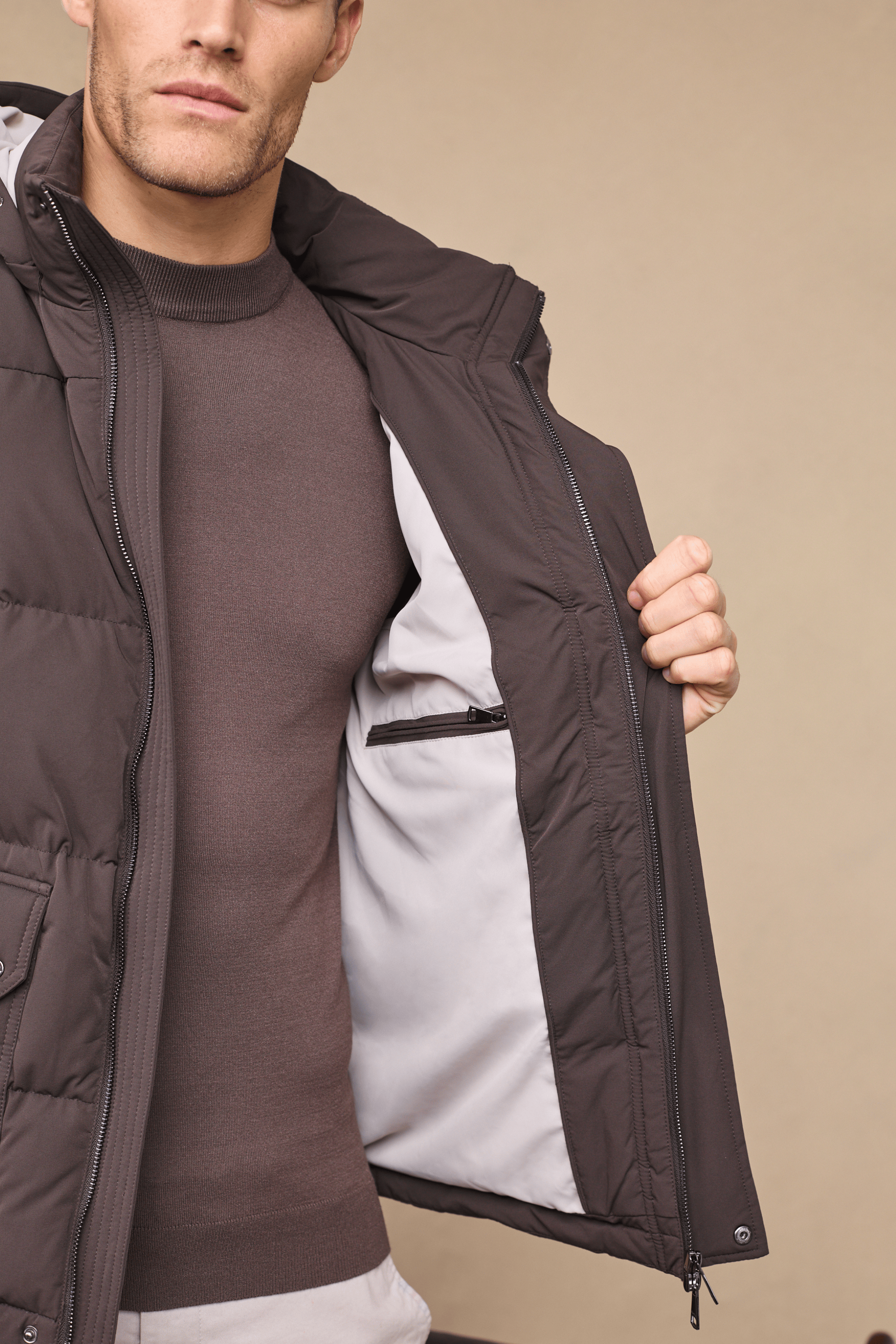 Everetto Down Filled Puffer Coat - Brown