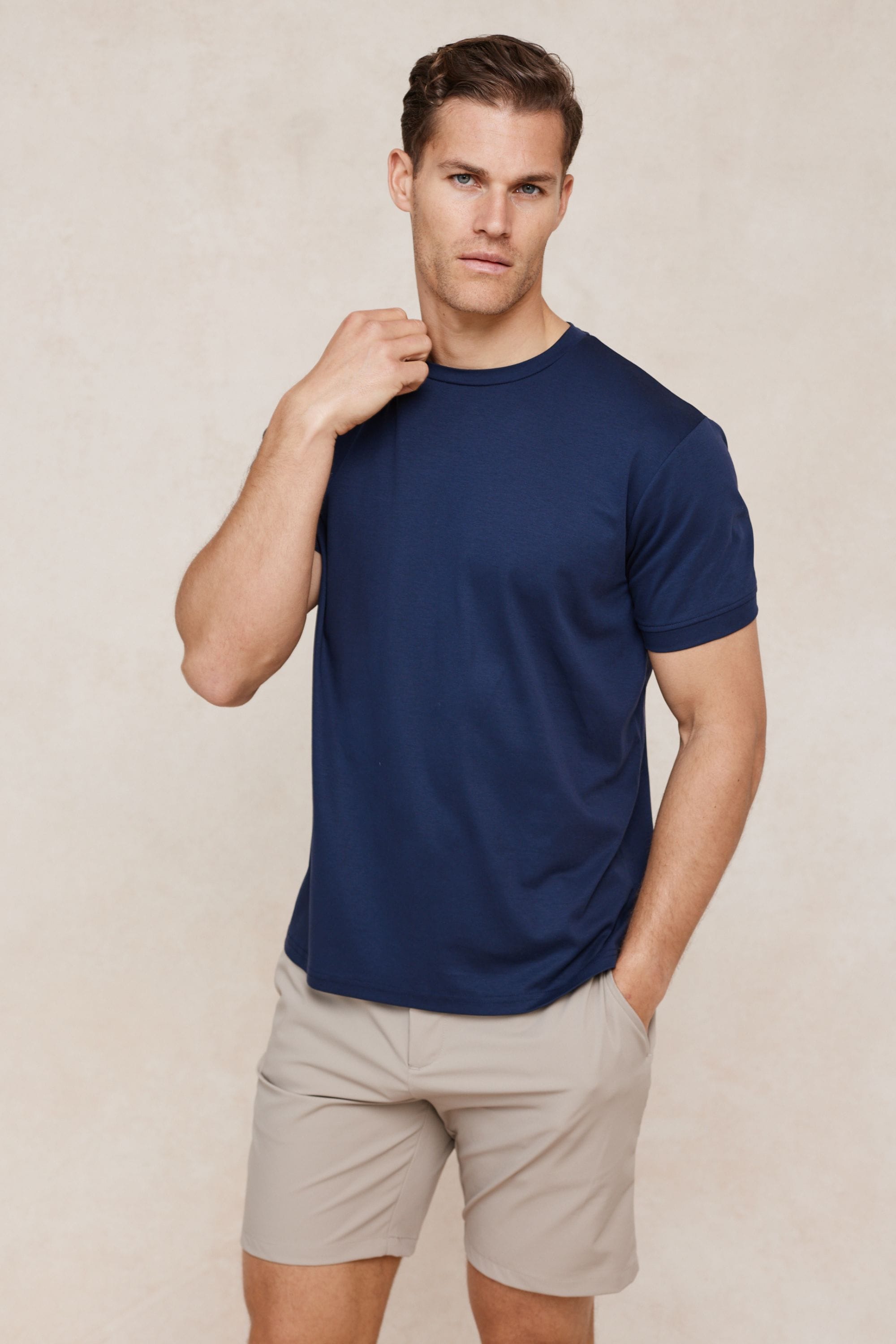Luxe Mercerised T-Shirt - Navy