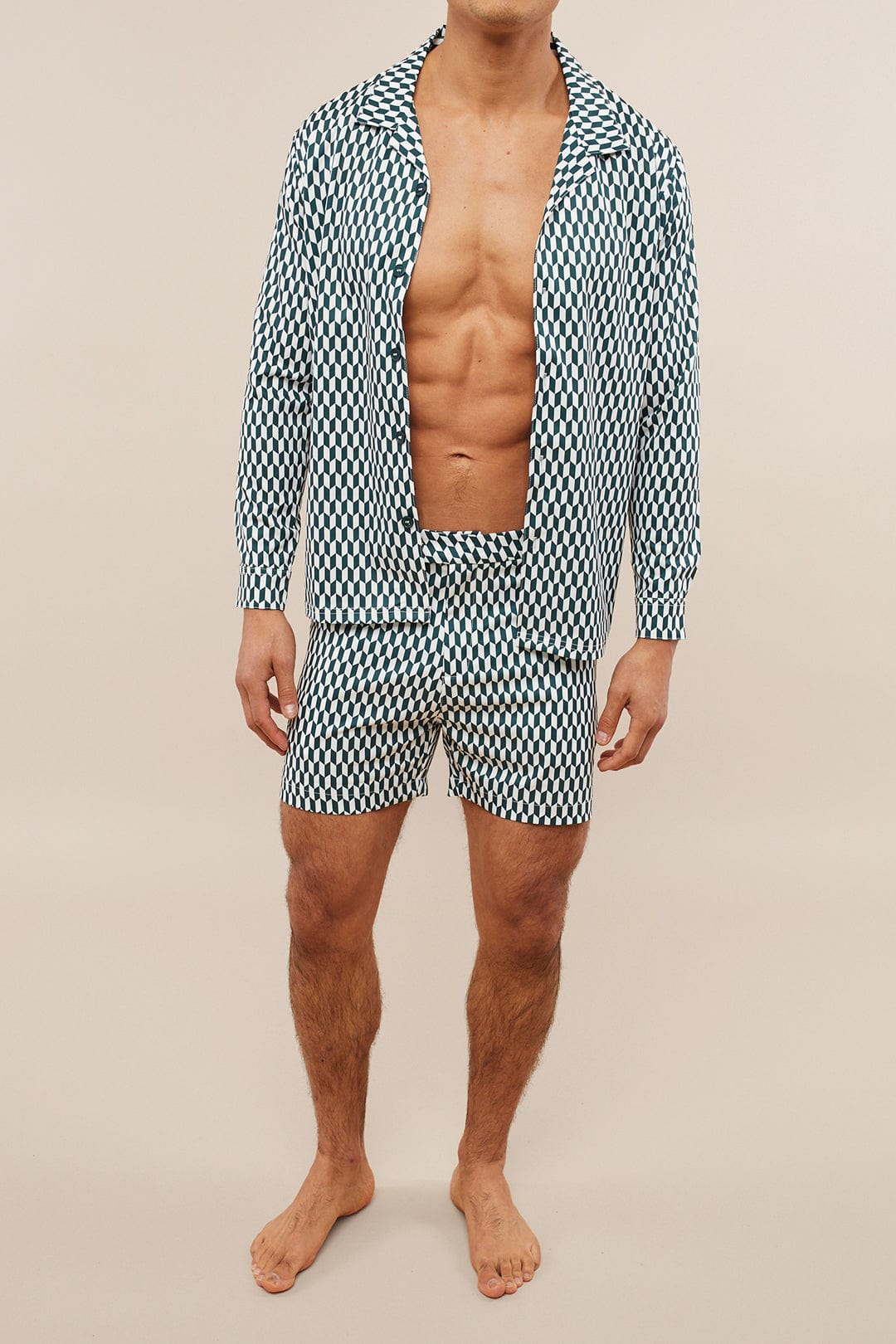 Rambla Printed Shirt - Dark Green/White