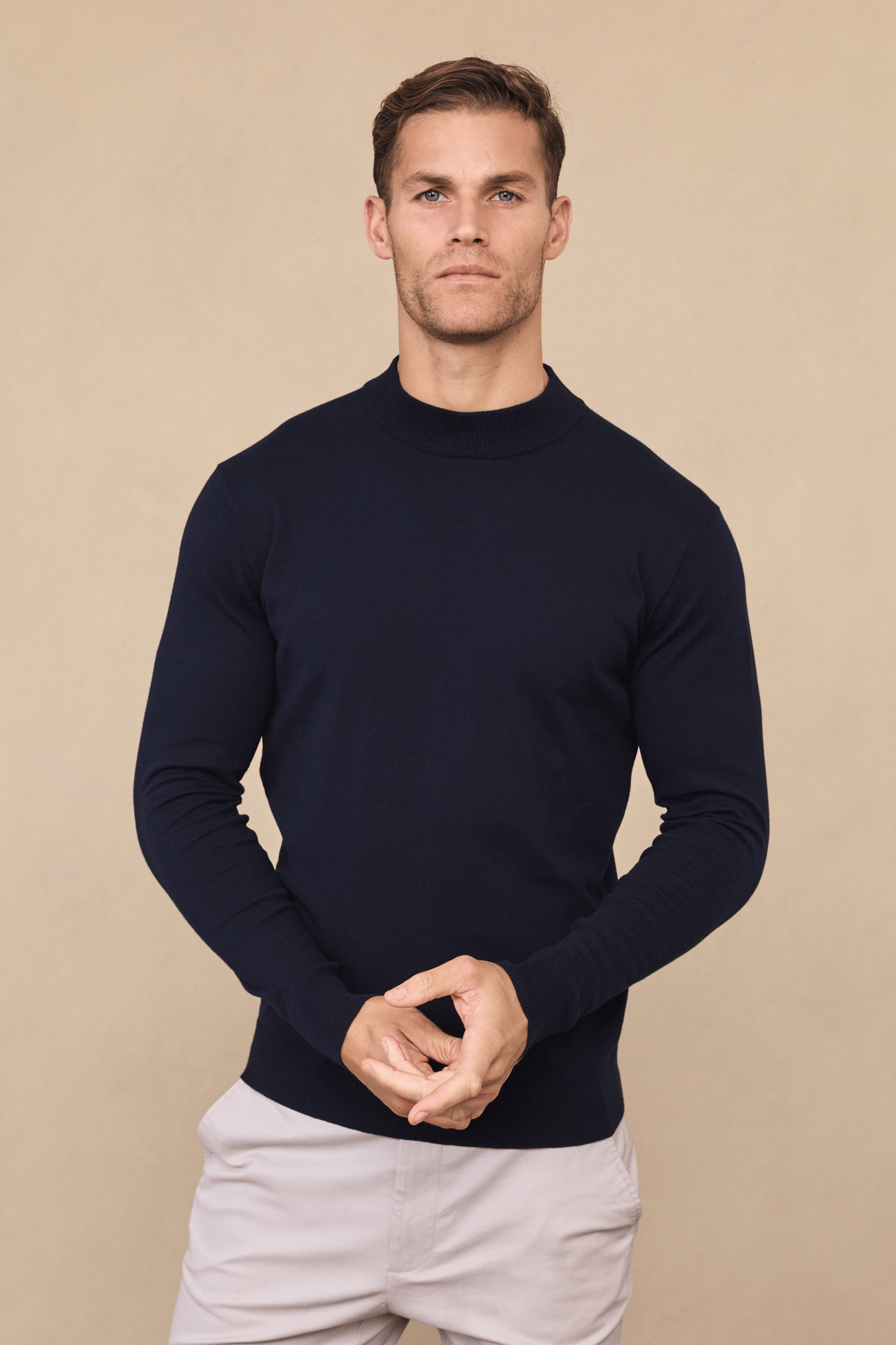Noah Lightweight Crew Neck Sweater - Navy