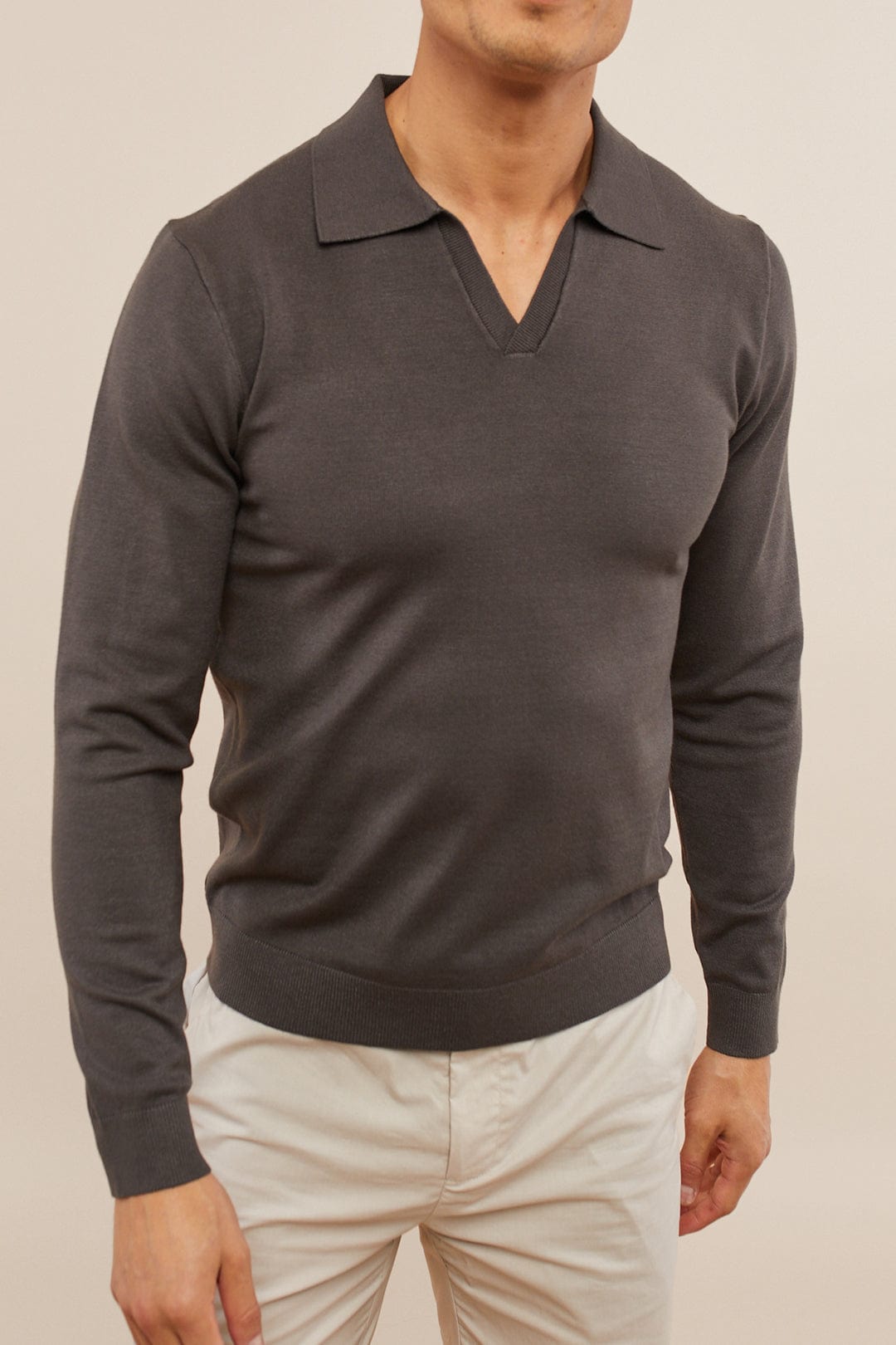 Polo long sleeve v neck online