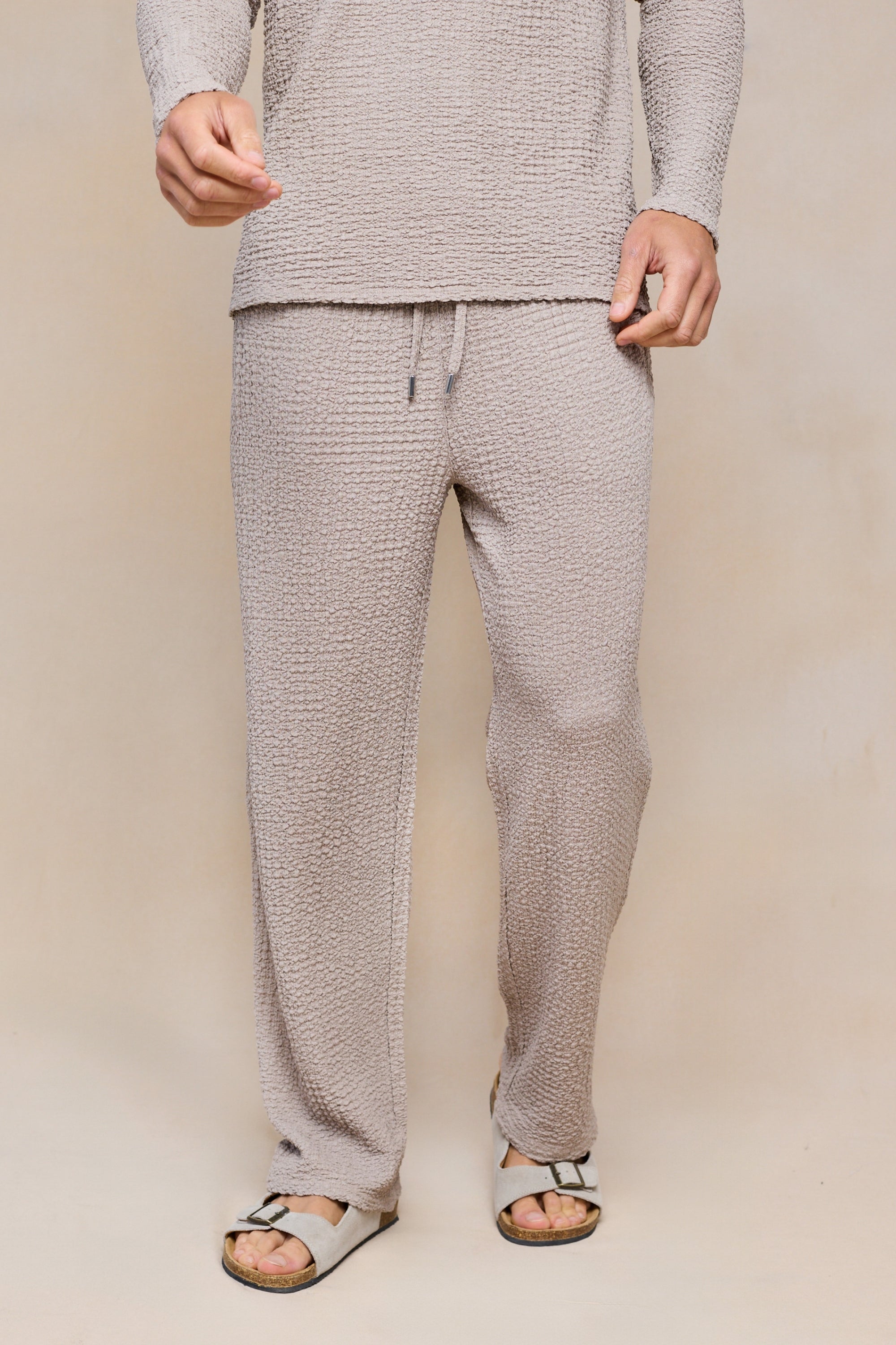 Artie Ruched Textured Trouser - Mushroom