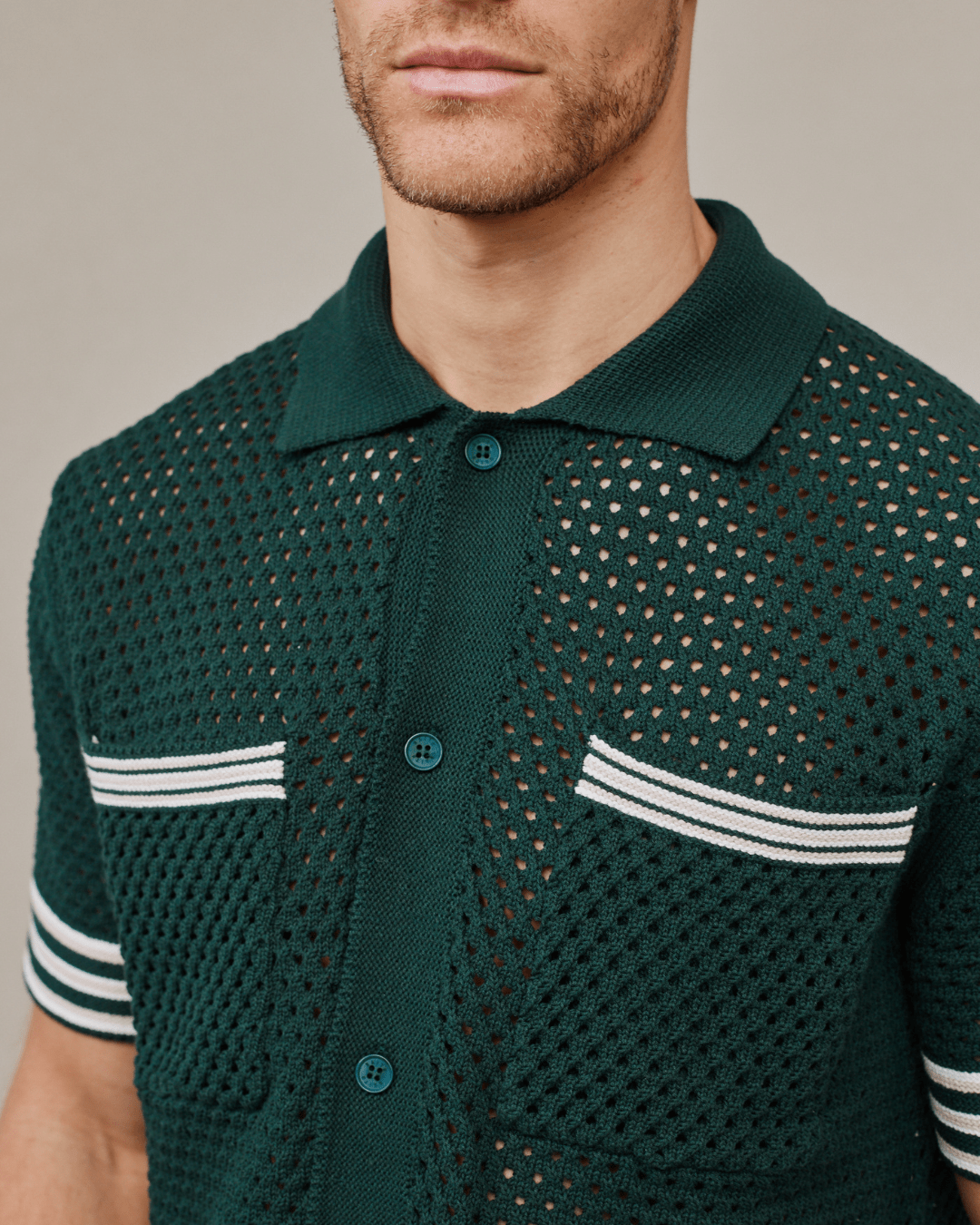 Cipressi Crochet Knit Shirt - Green