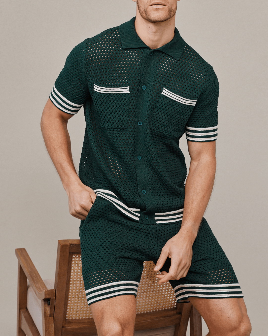 Cipressi Crochet Knit Shirt - Green