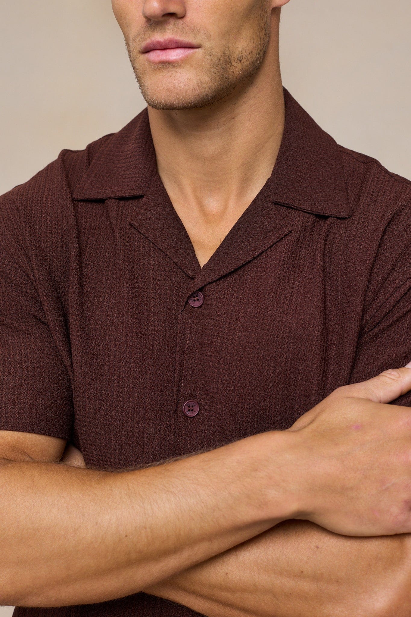 Silvo Leichtes strukturiertes Hemd - Rost