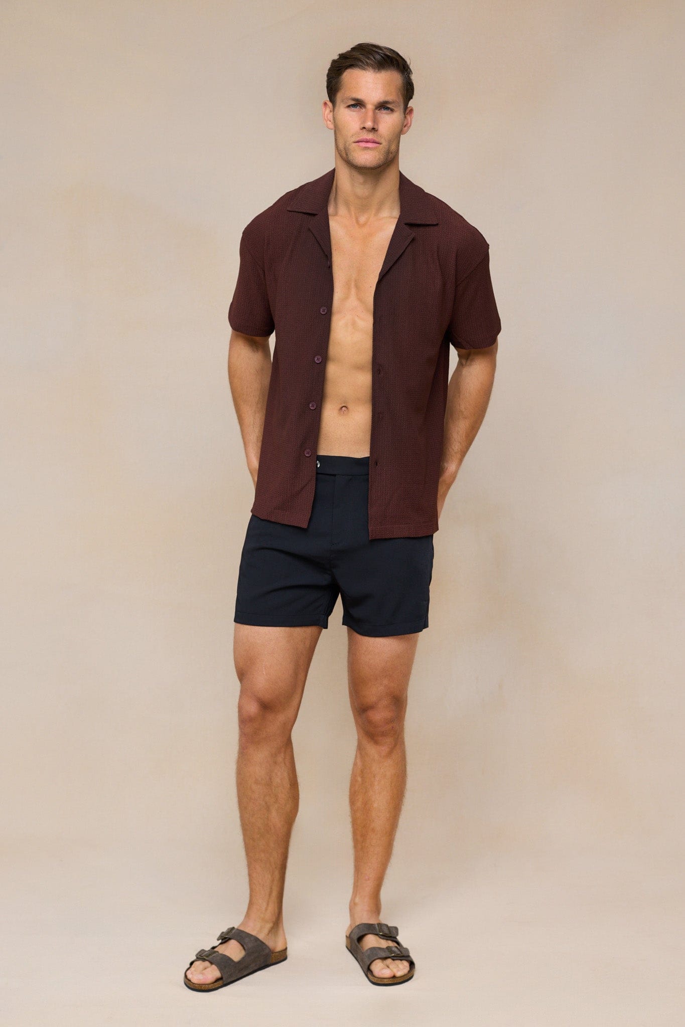 Silvo Lightweight Textured Shirt - Rust