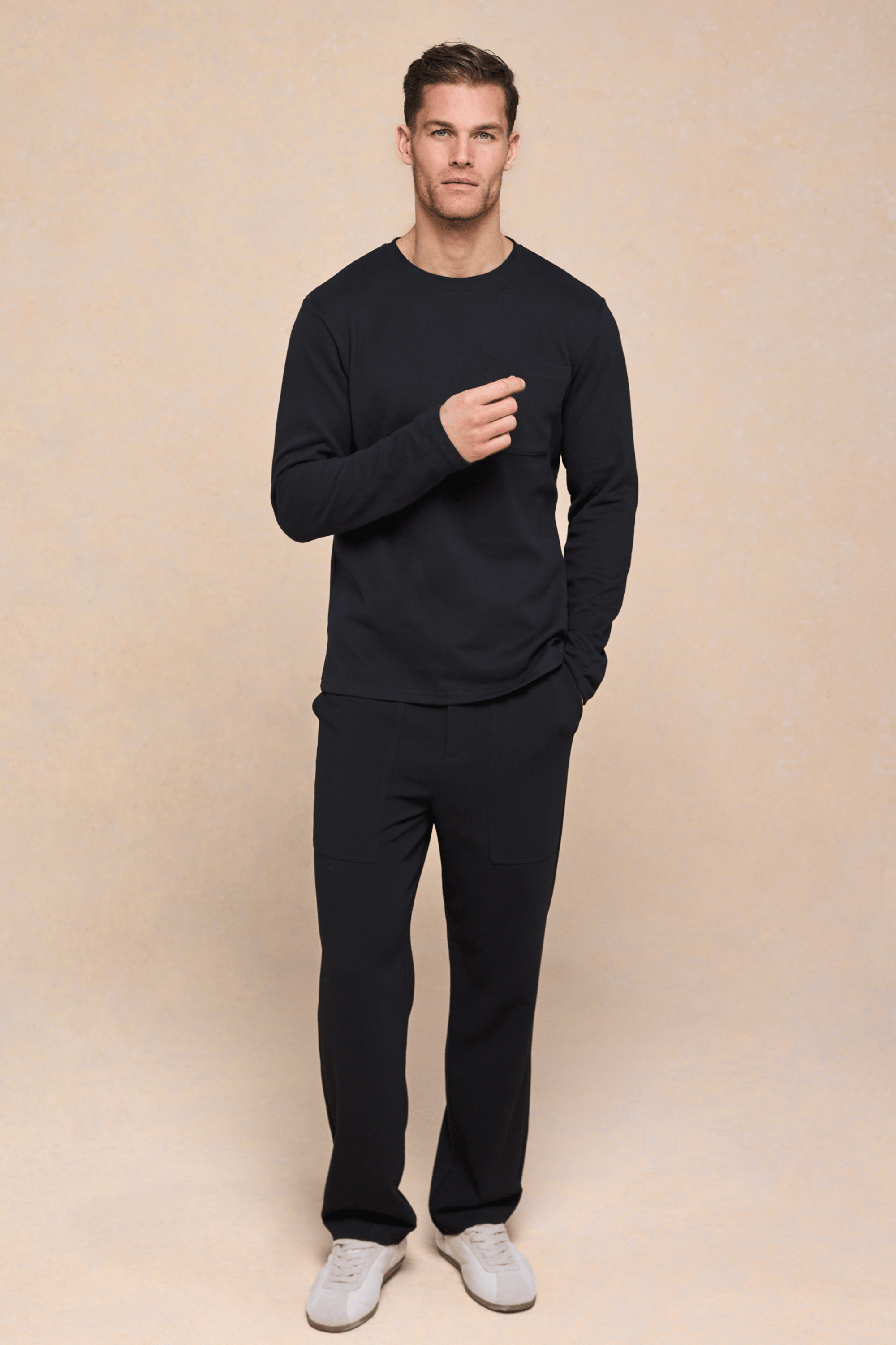 Tyler Long Sleeve Pocket T-Shirt - Black