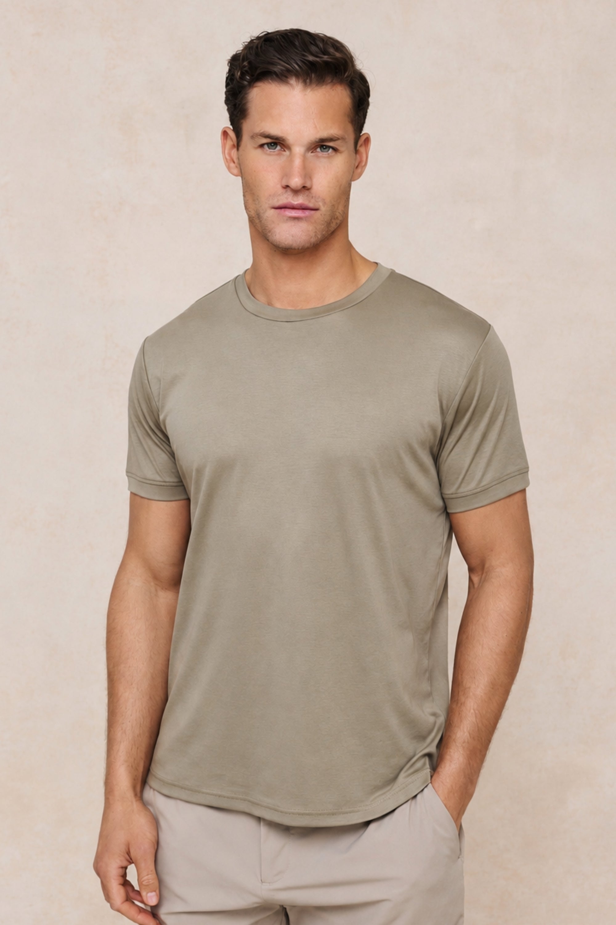 Luxe Mercerised T-Shirt - Dark Sage