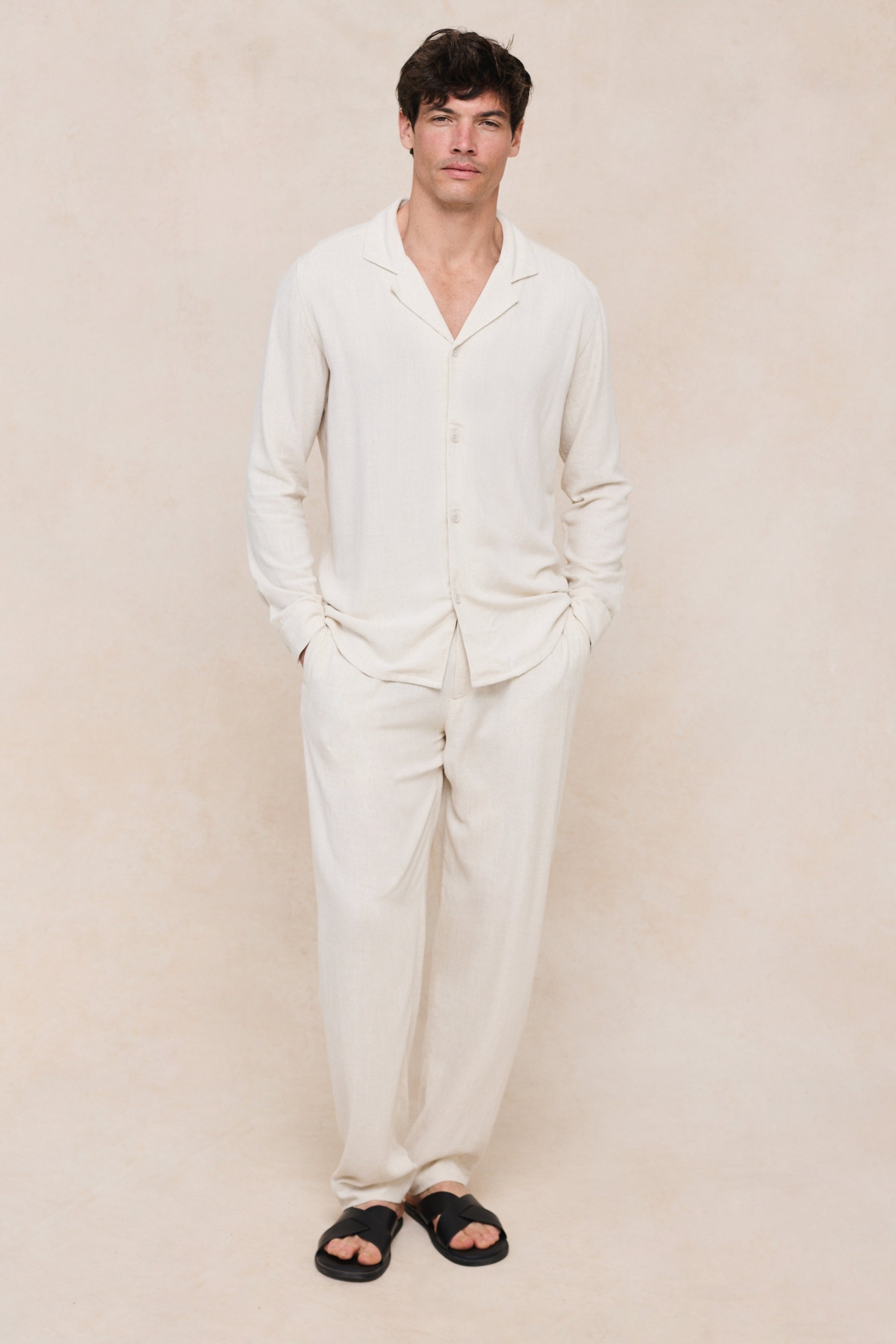 Cami Linen Straight Leg Trouser - Oatmeal