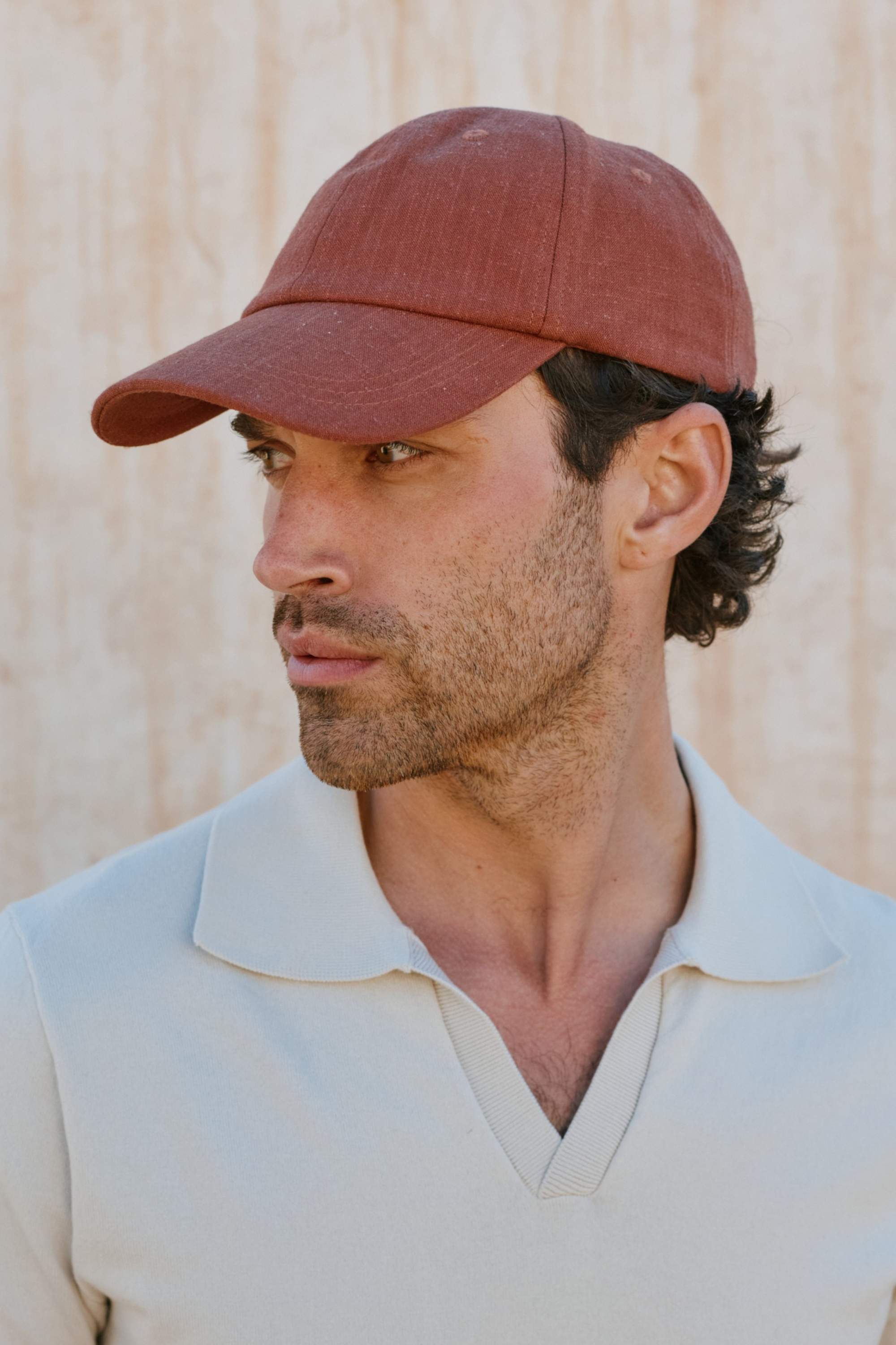 Linen Cap - Rust