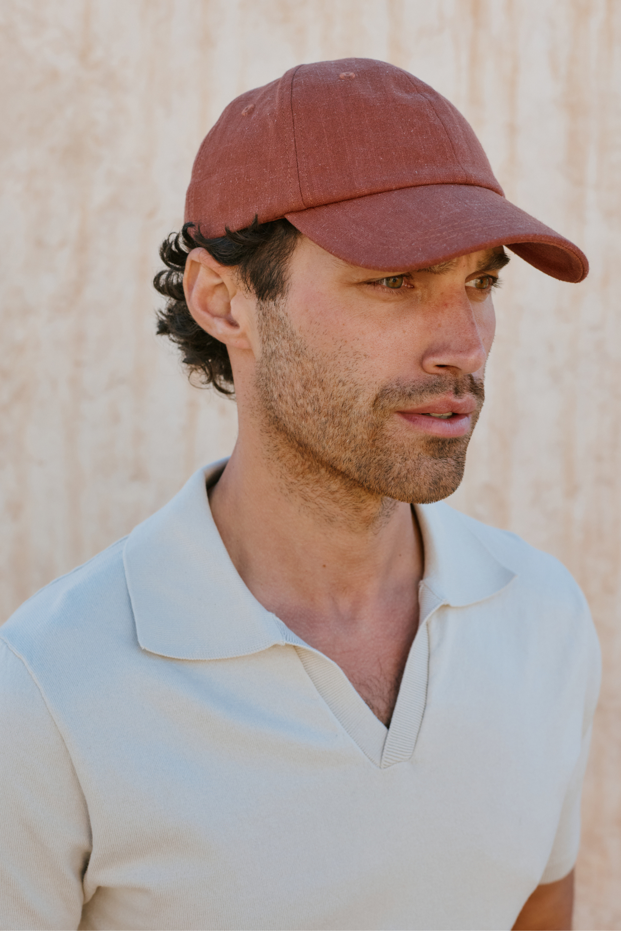 Linen Cap - Rust