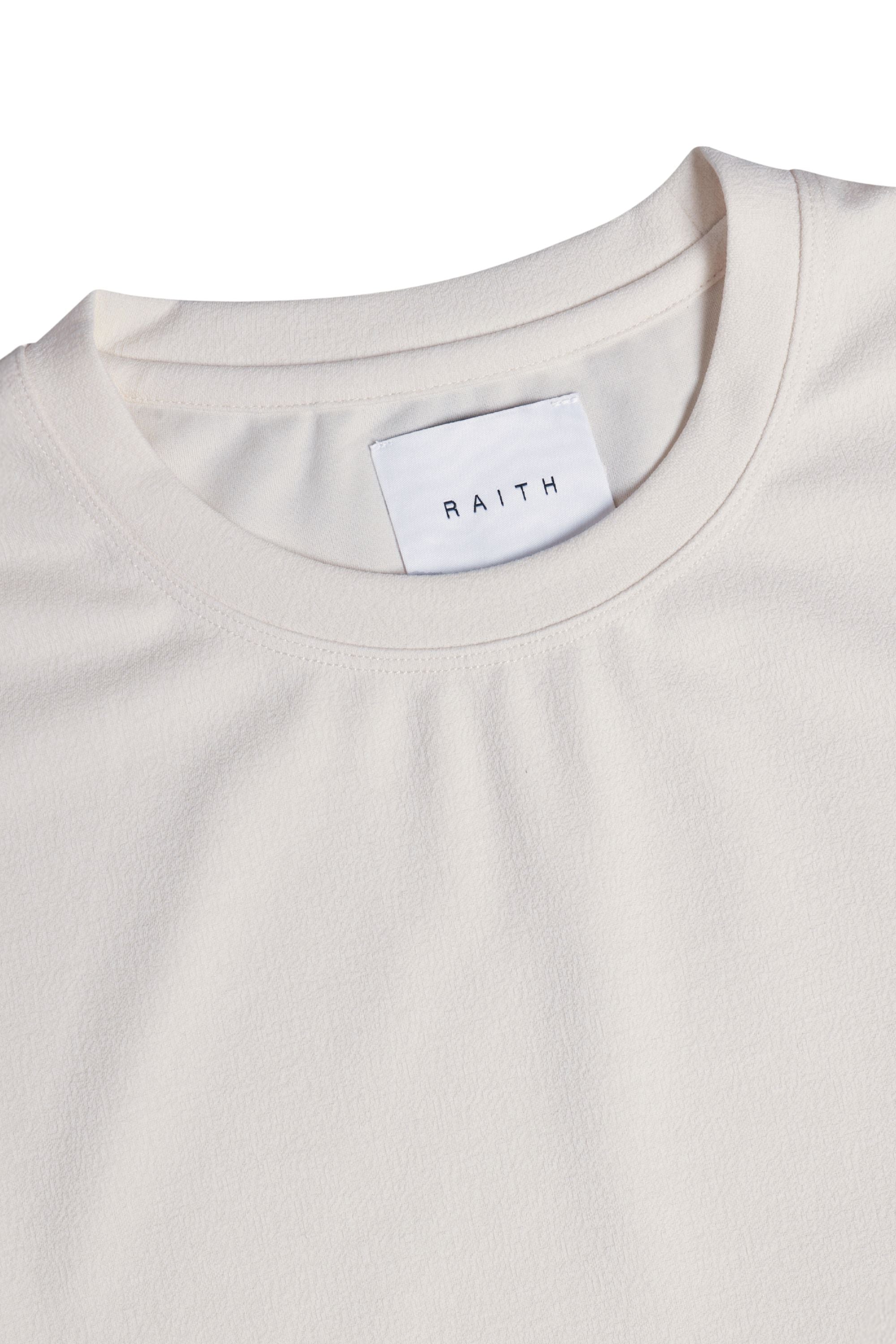 Tomas Crew Neck Textured T-Shirt - Ecru