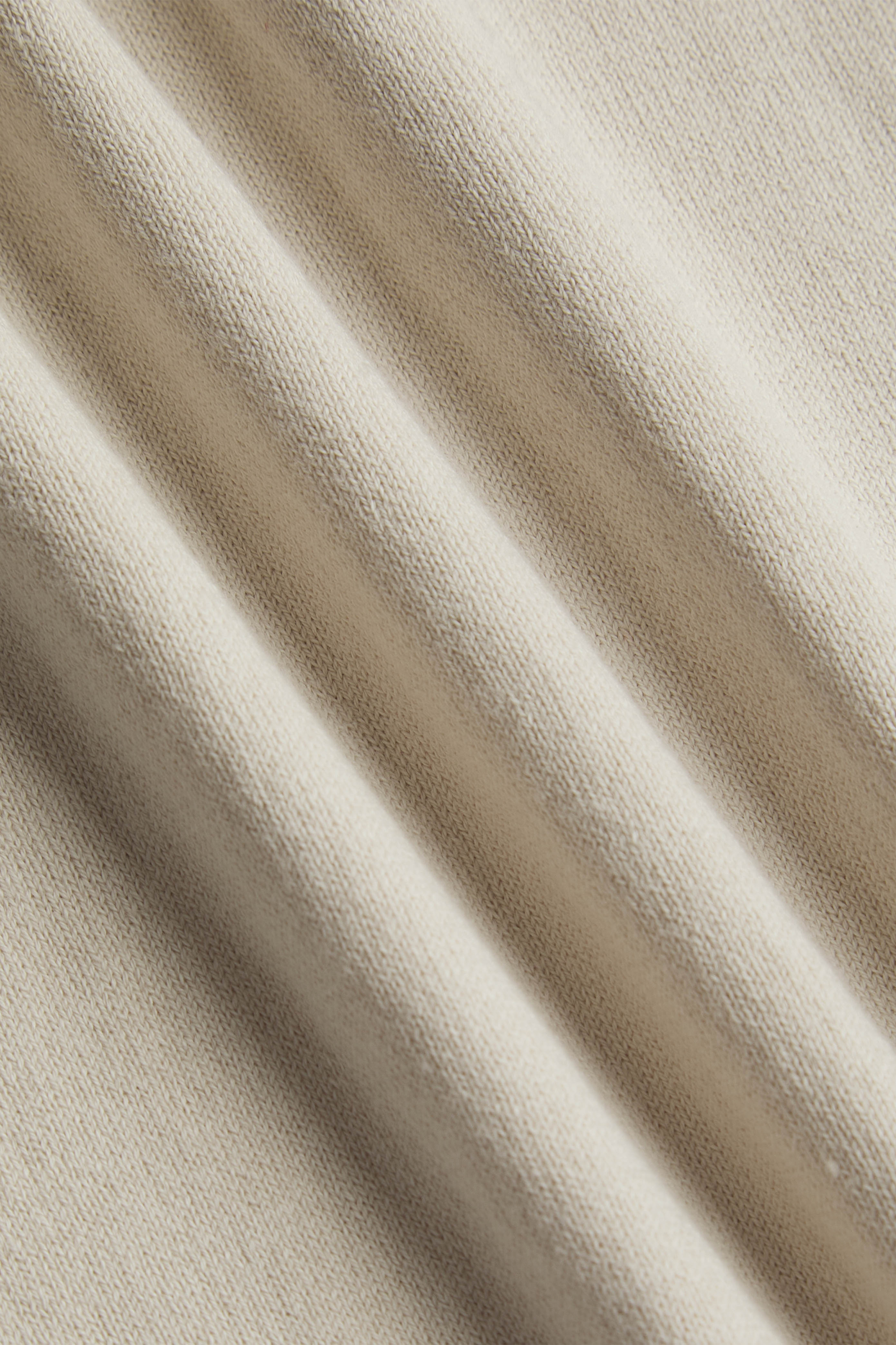 Privia Knitted Open Neck Polo - Oatmeal