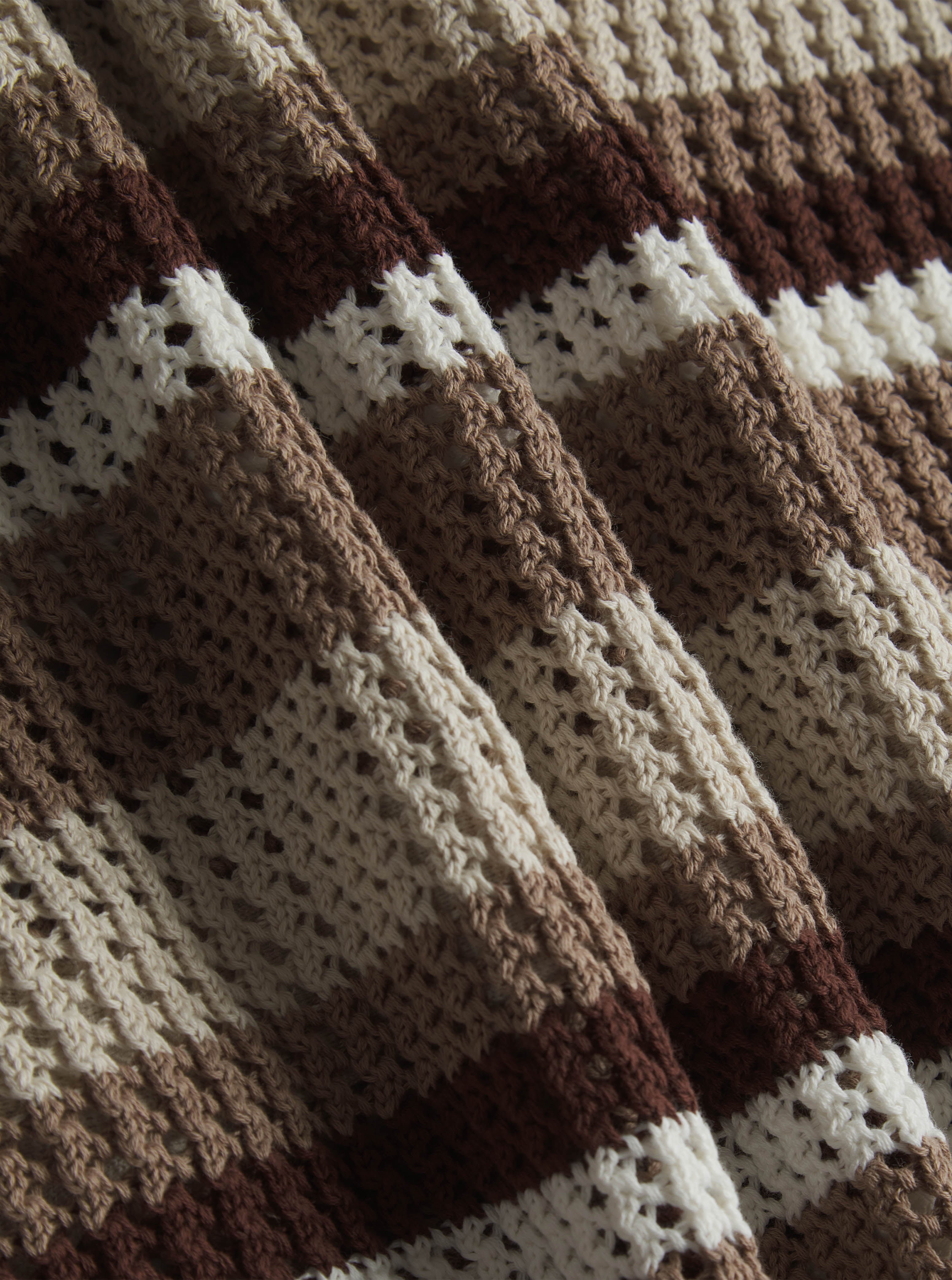Dell'Amore Crochet Knit Shirt - Brown