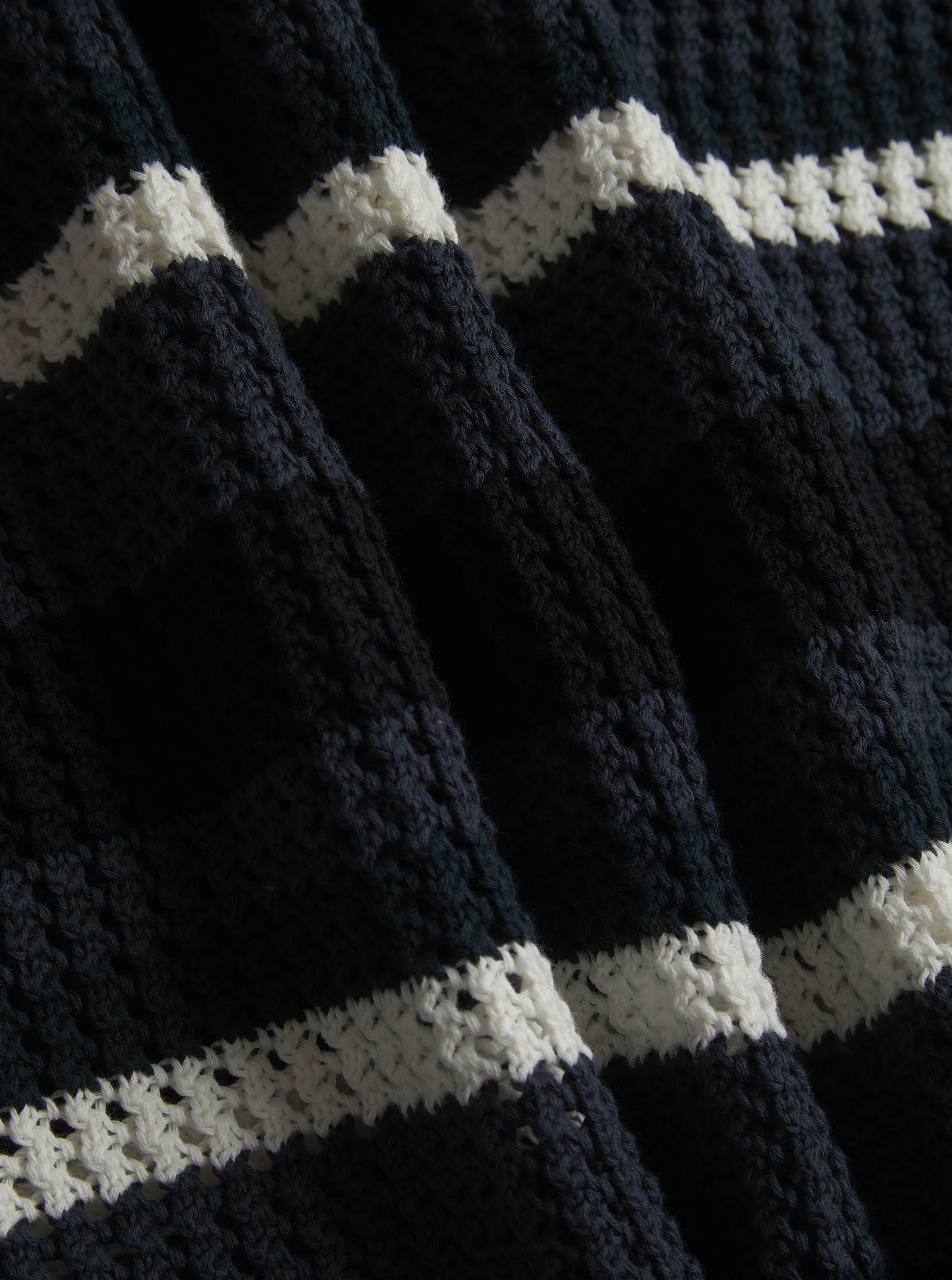 Dell'Amore Crochet Knit Shirt - Navy
