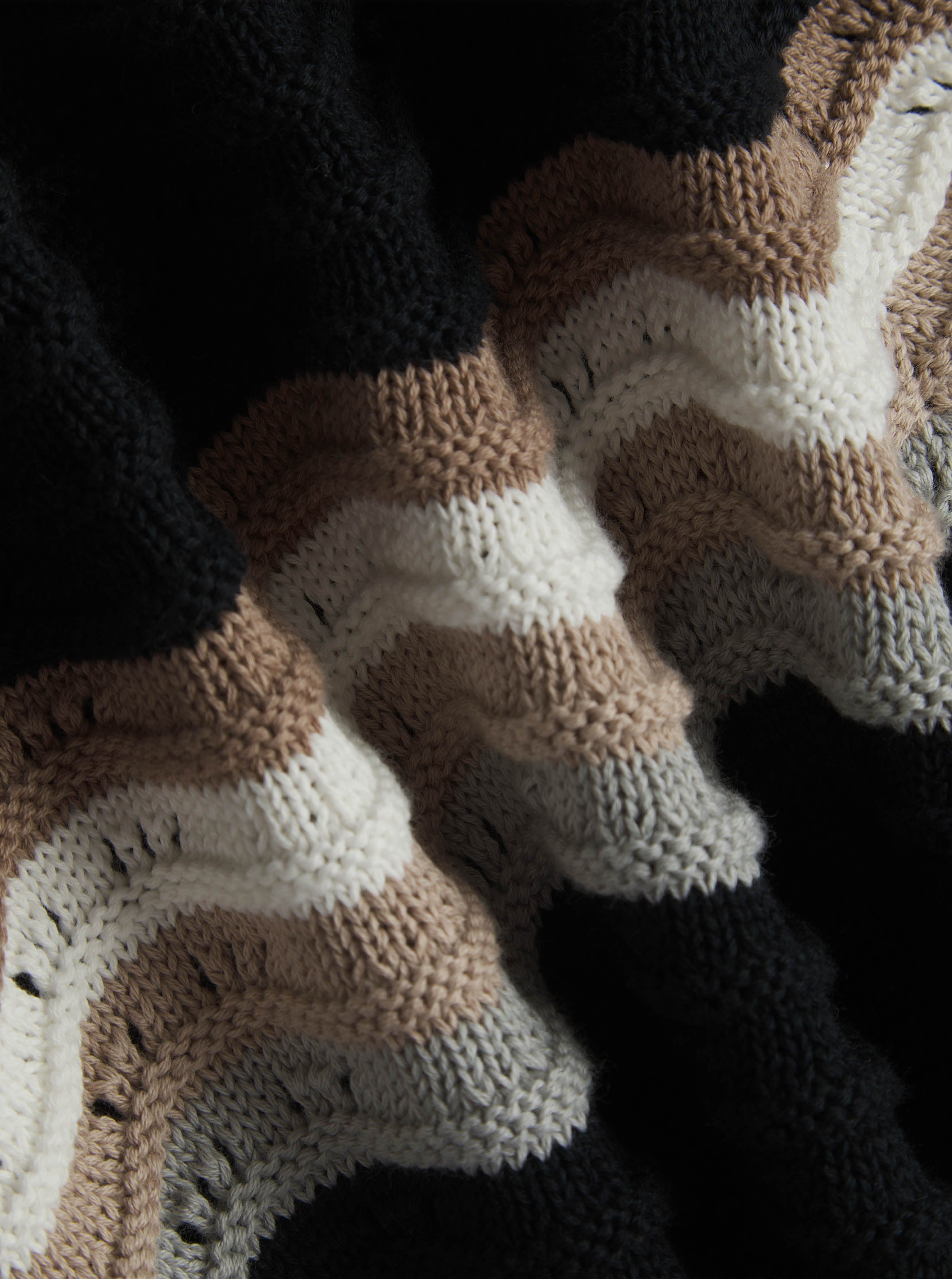 Primavera Häkelstrickshirt - Schwarz/Braun