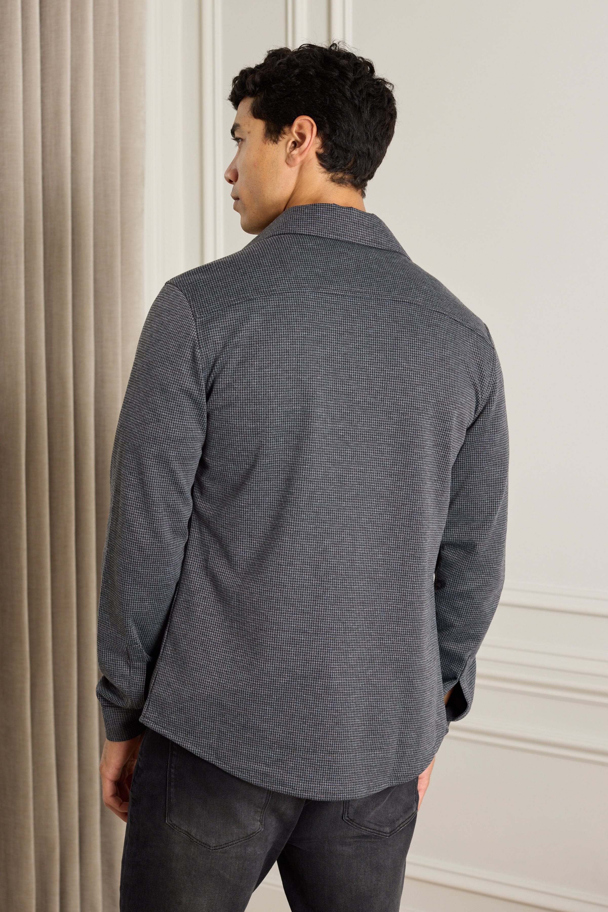 Joseph Dogtooth Overshirt - Black/Grey