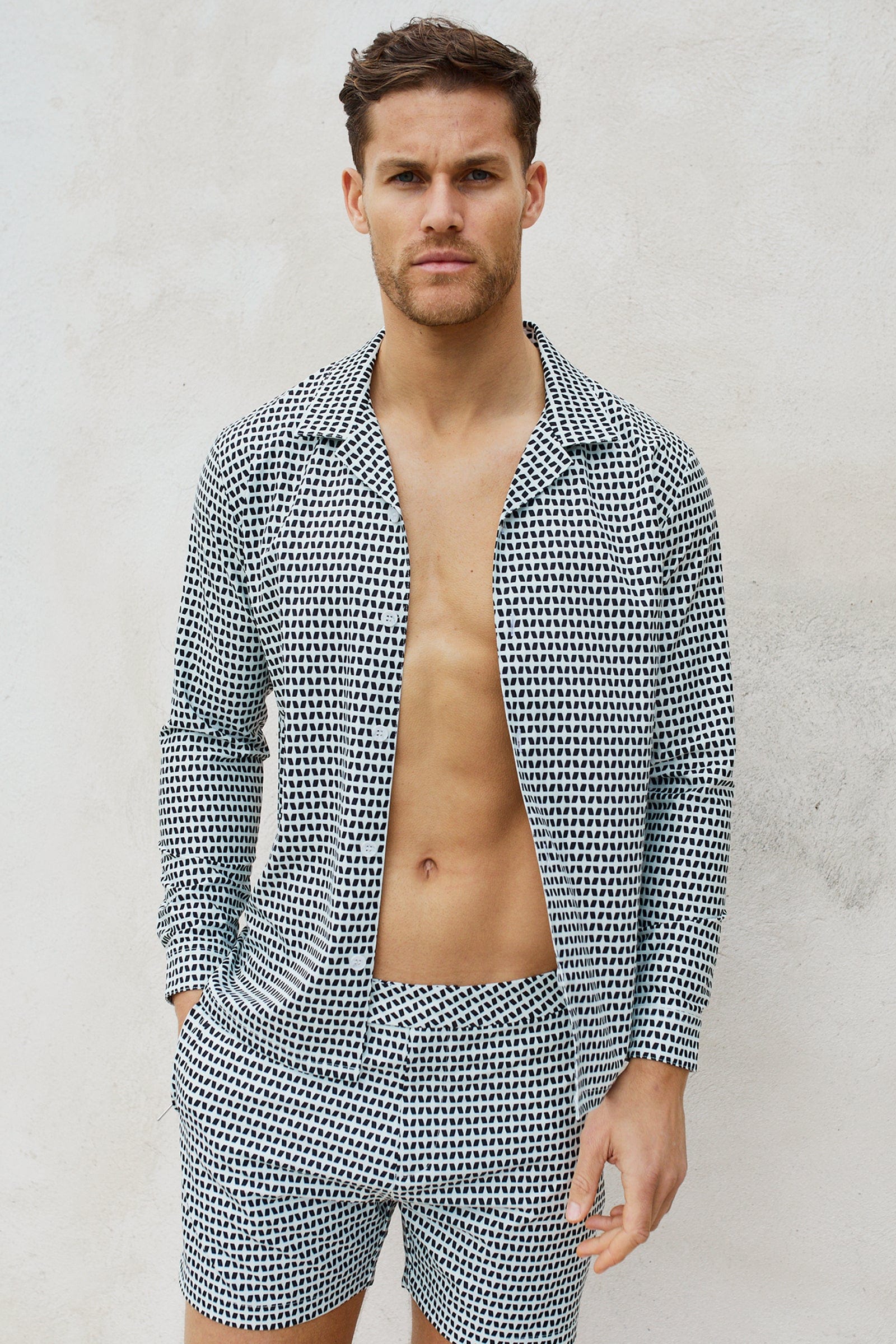 Evissa Printed Shirt - Black/Cream