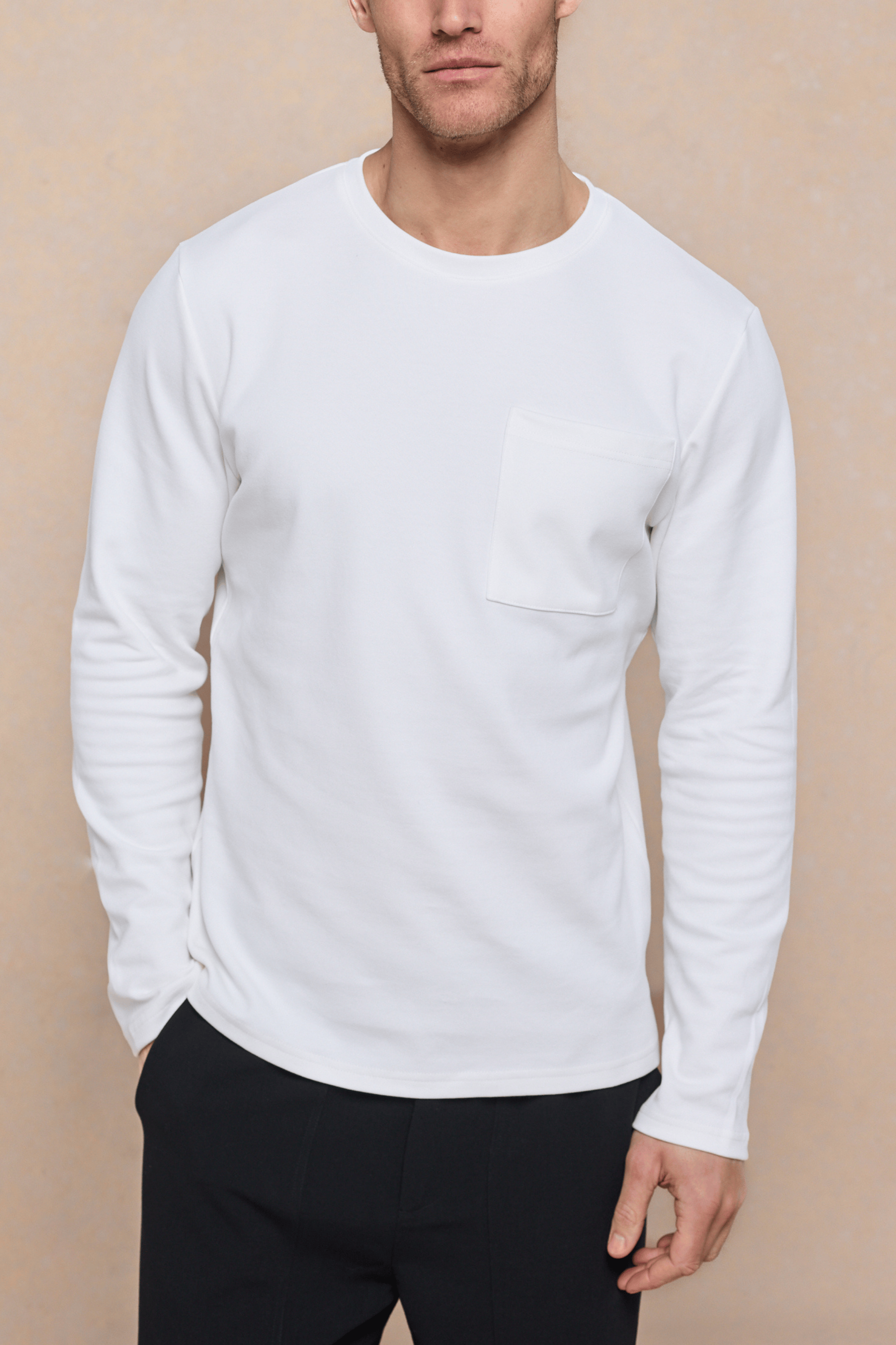 Tyler Long Sleeve Pocket T-Shirt - Ecru