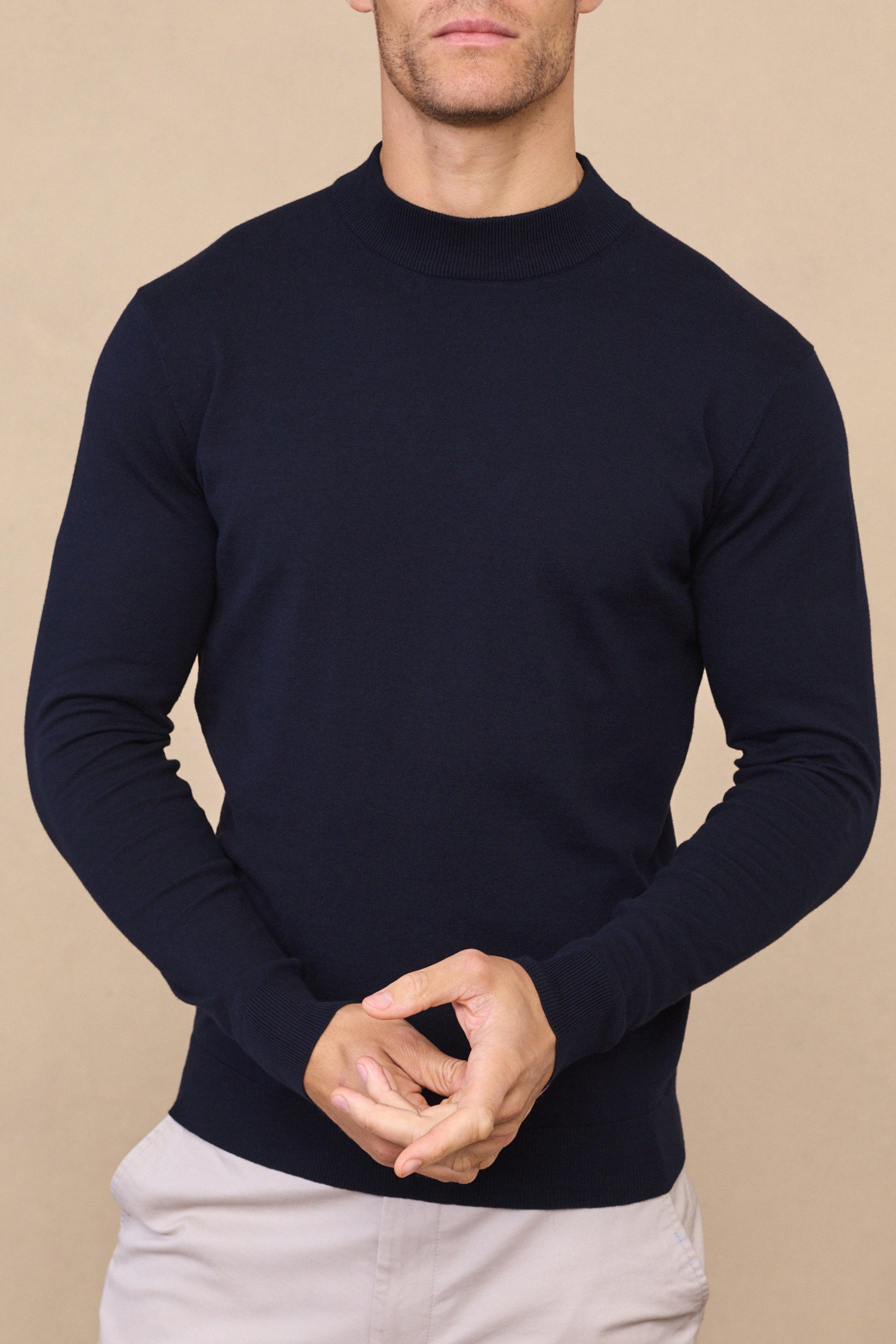 Noah Lightweight Crew Neck Sweater - Navy