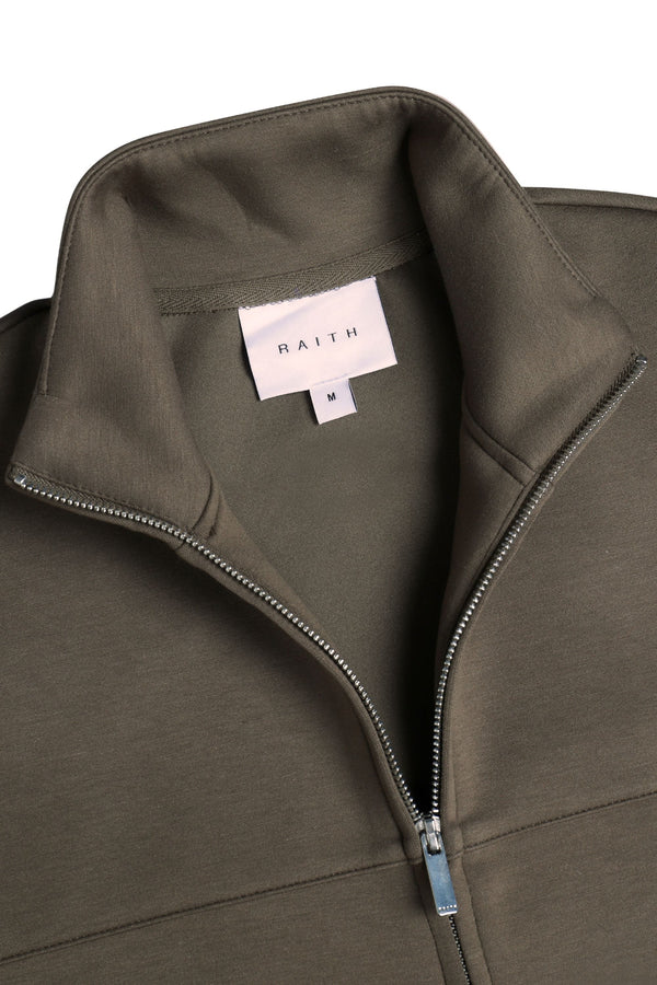 Luxe Zip Through Jacket - Burnt Olive