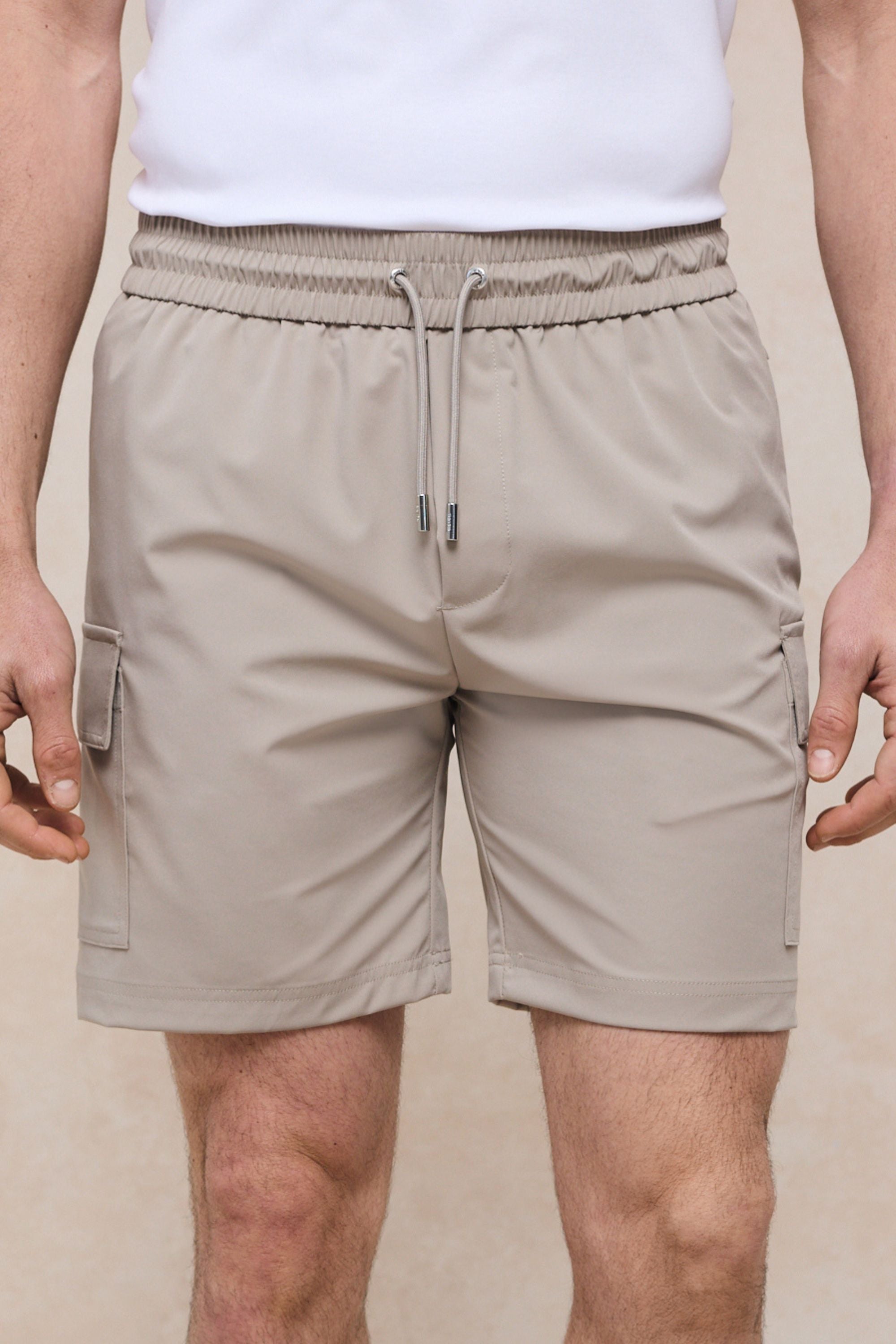 Milo Cargo Tech Shorts - Beige