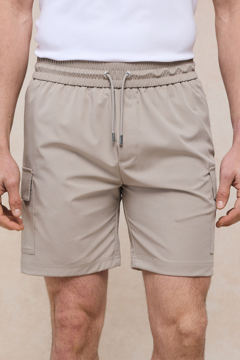 Milo Cargo Tech Shorts - Beige