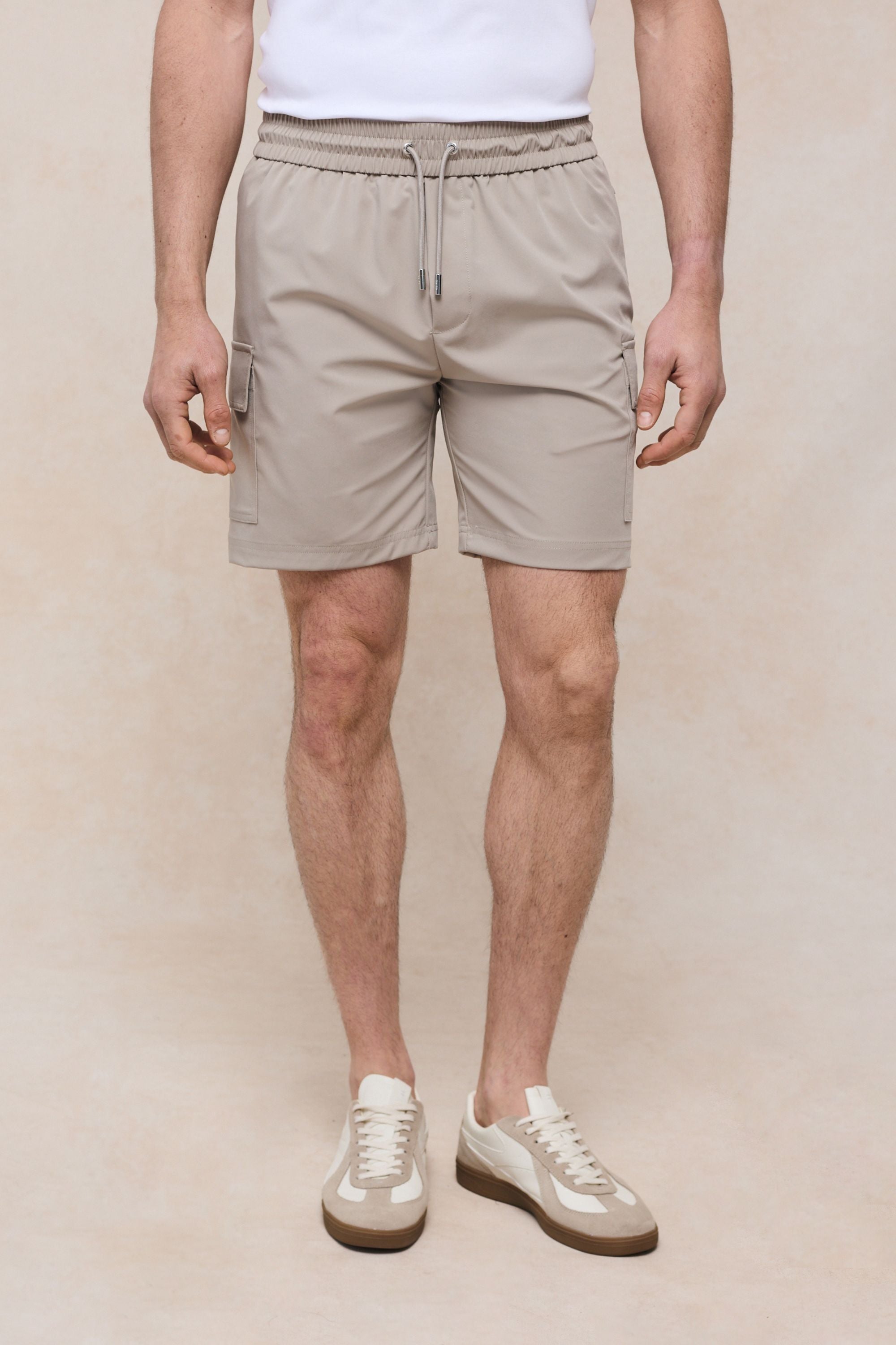 Milo Cargo Tech Shorts - Beige