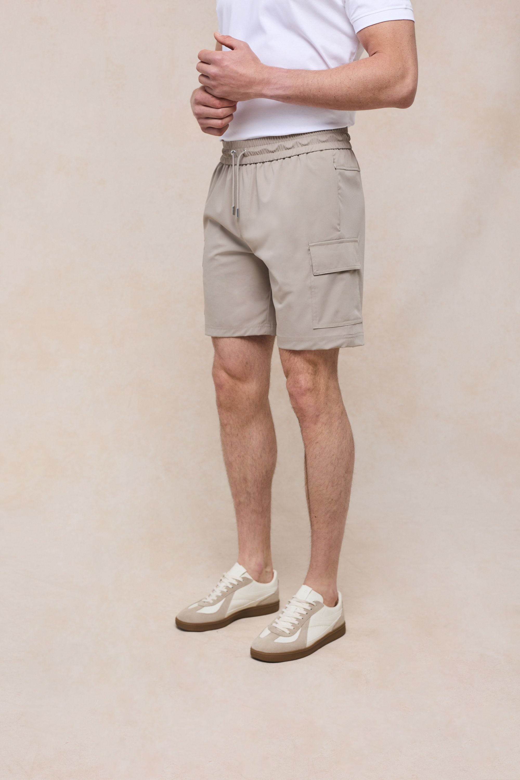 Milo Cargo Tech Shorts - Beige