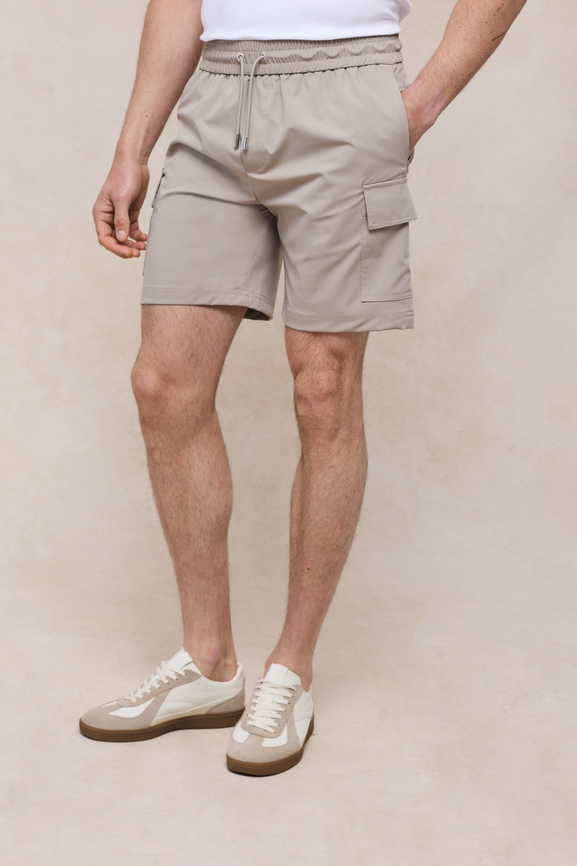 Milo Cargo Tech Shorts - Beige