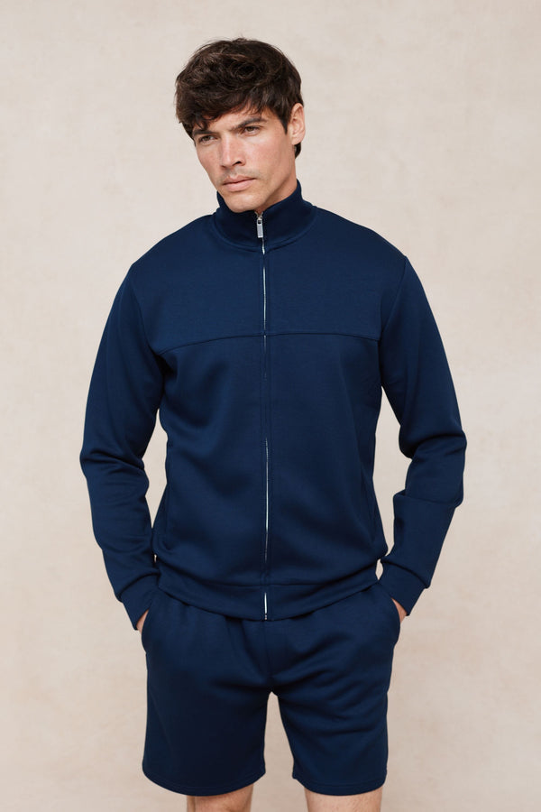 Luxe Zip Through Jacket - Navy