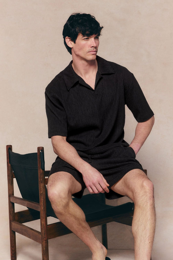 Silvano Crinkled Short - Black