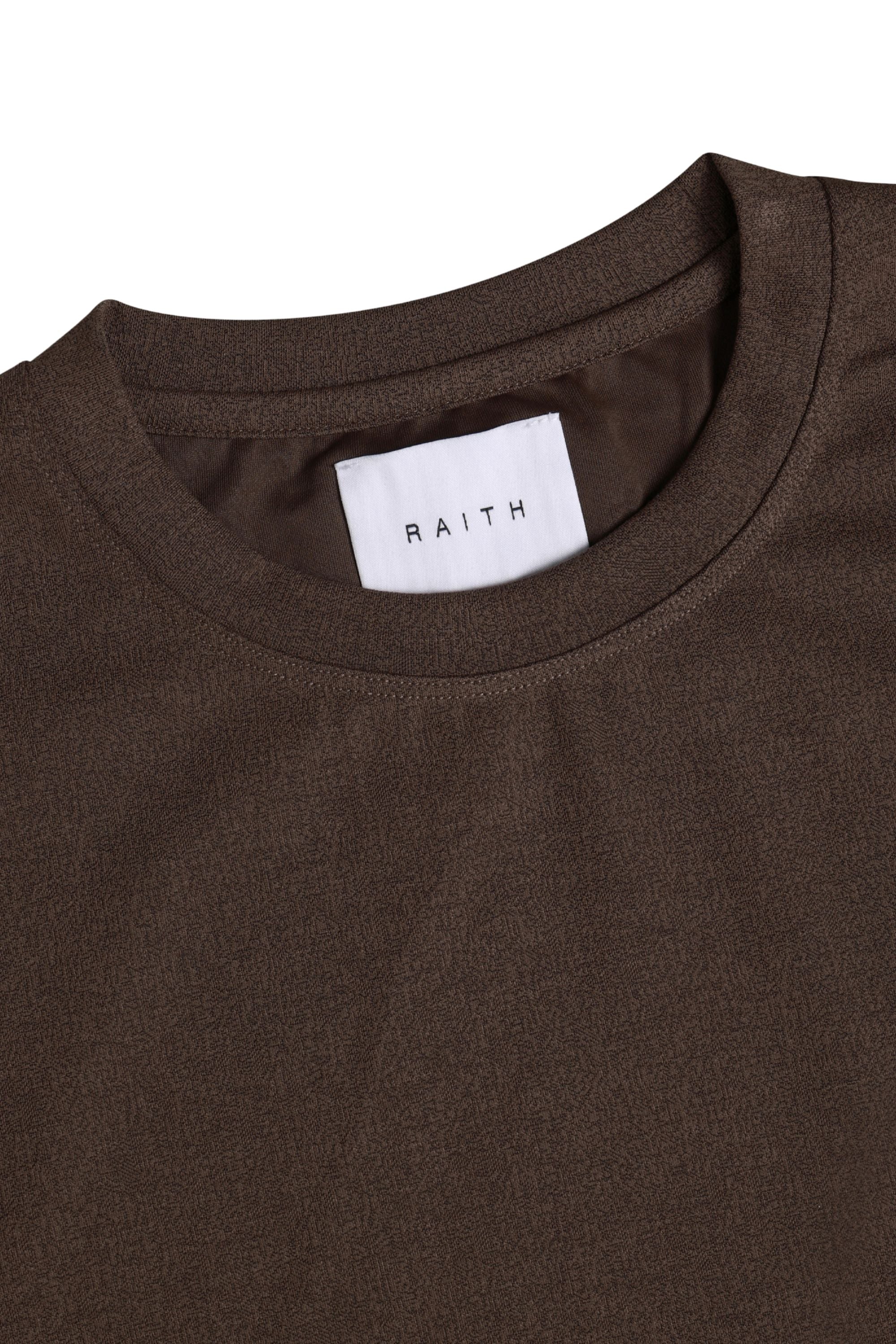 Tomas Crew Neck Textured T-Shirt - Dark Brown