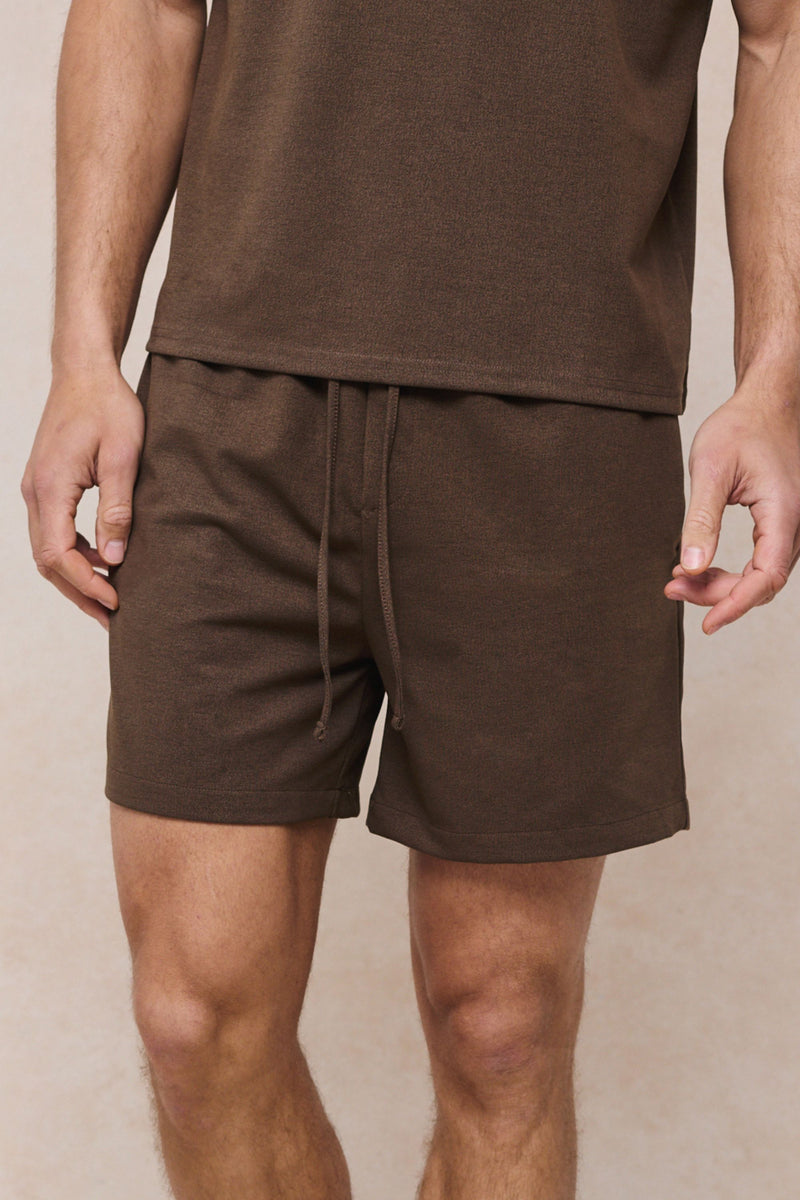 Tomas Elasticated Waist Short - Dark Brown