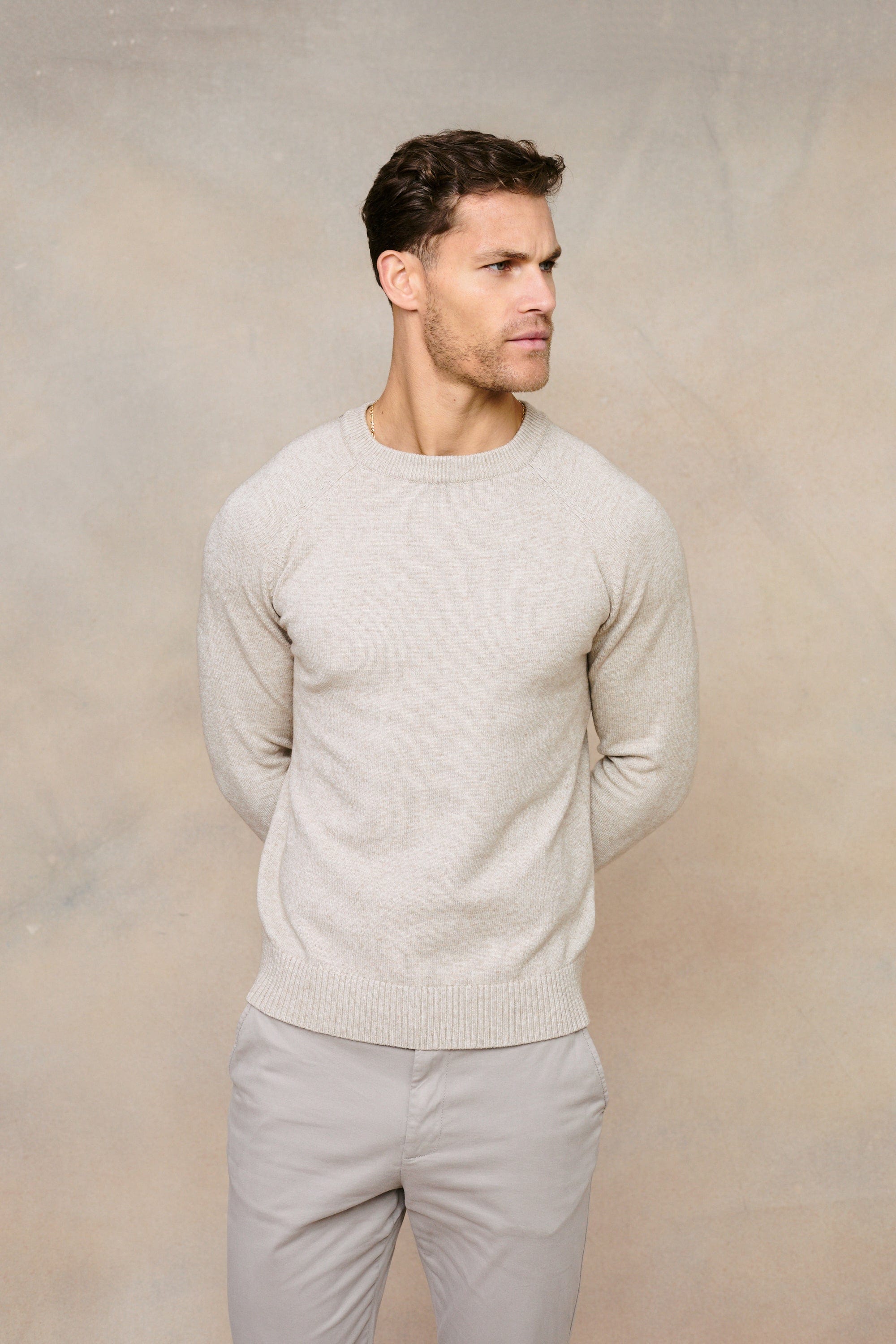 Lando Crew Neck Knit Sweater - Oatmeal