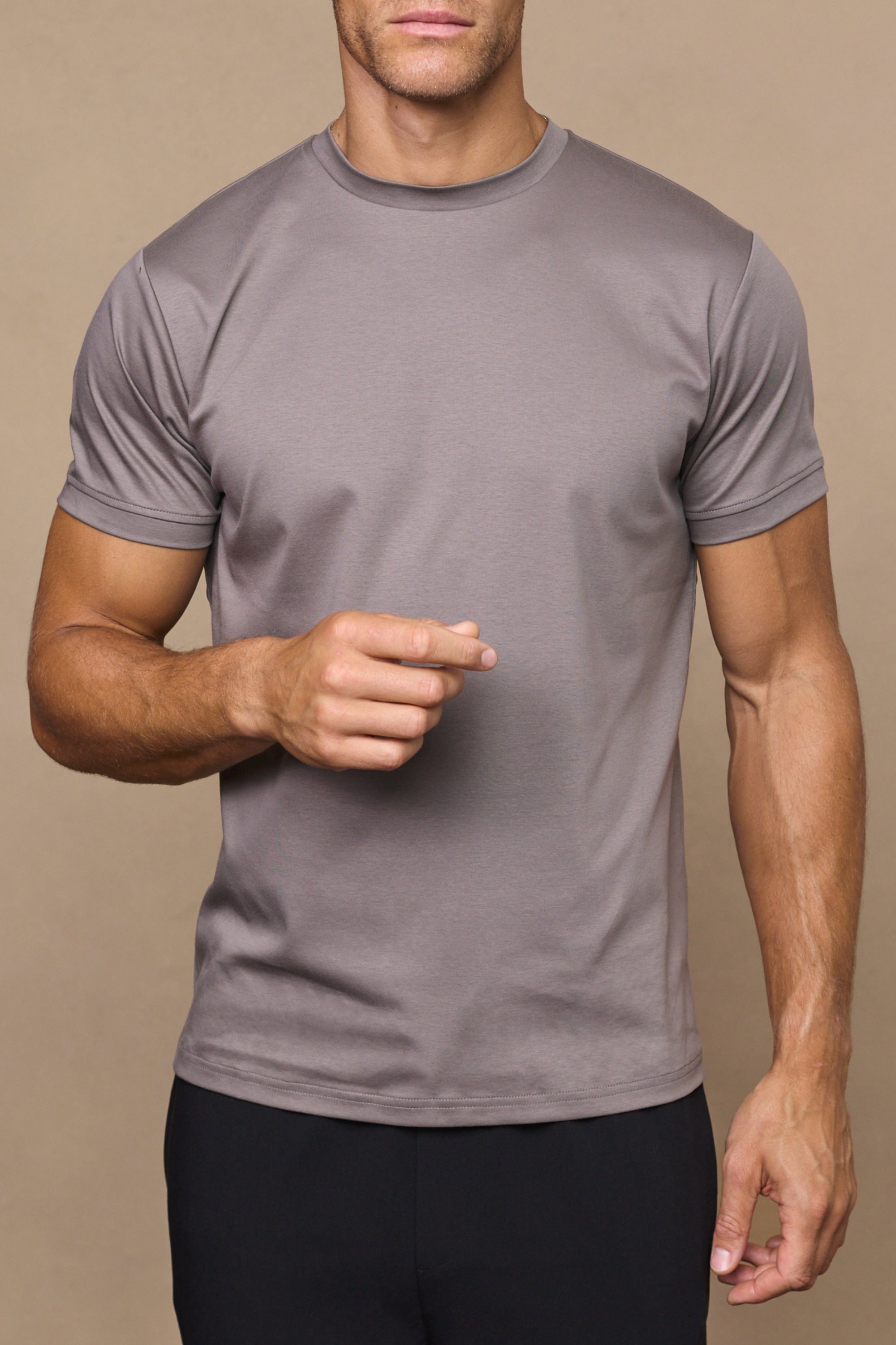 Luxe Mercerised T-Shirt - Mushroom