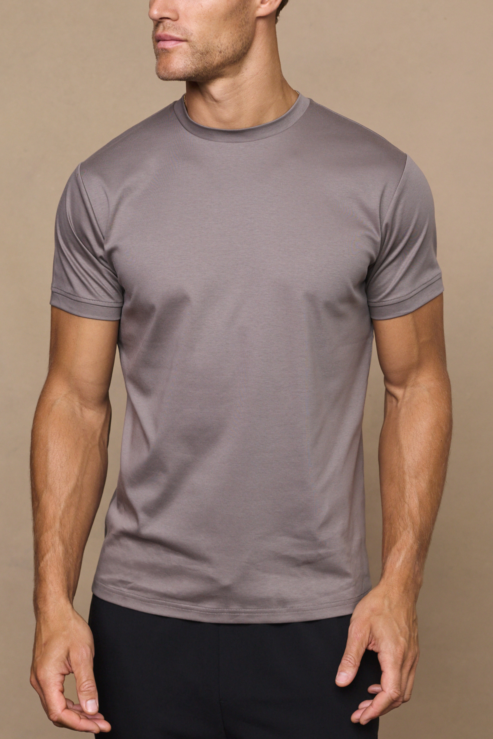 Luxe Mercerised T-Shirt - Mushroom
