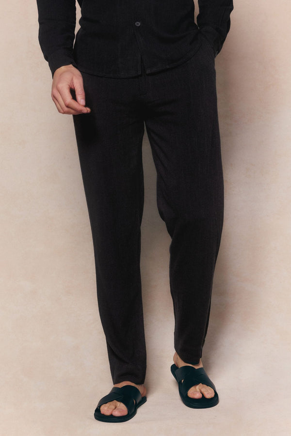Cami Linen Straight Leg Trouser - Black