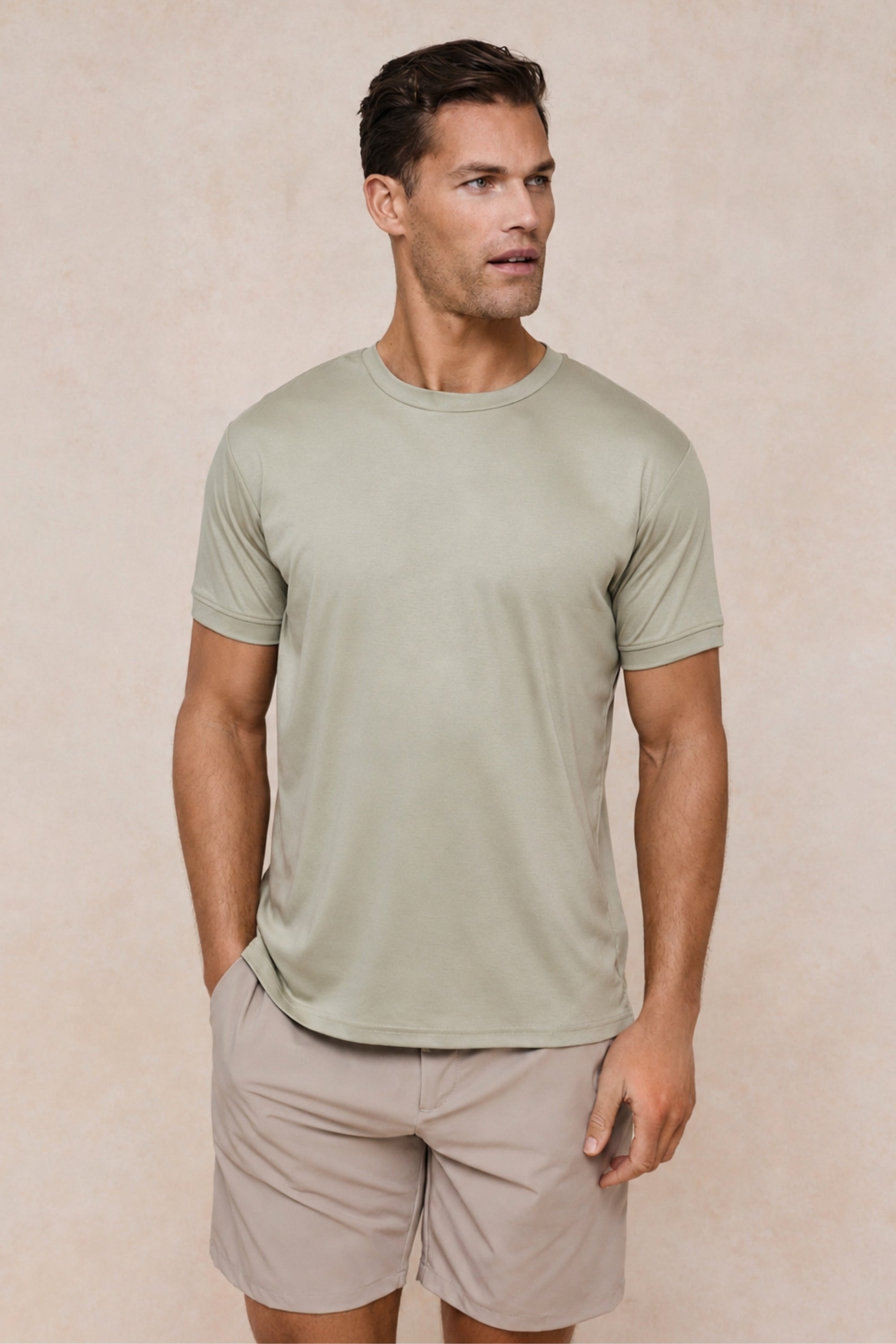 Luxe Mercerised T-Shirt - Light Sage