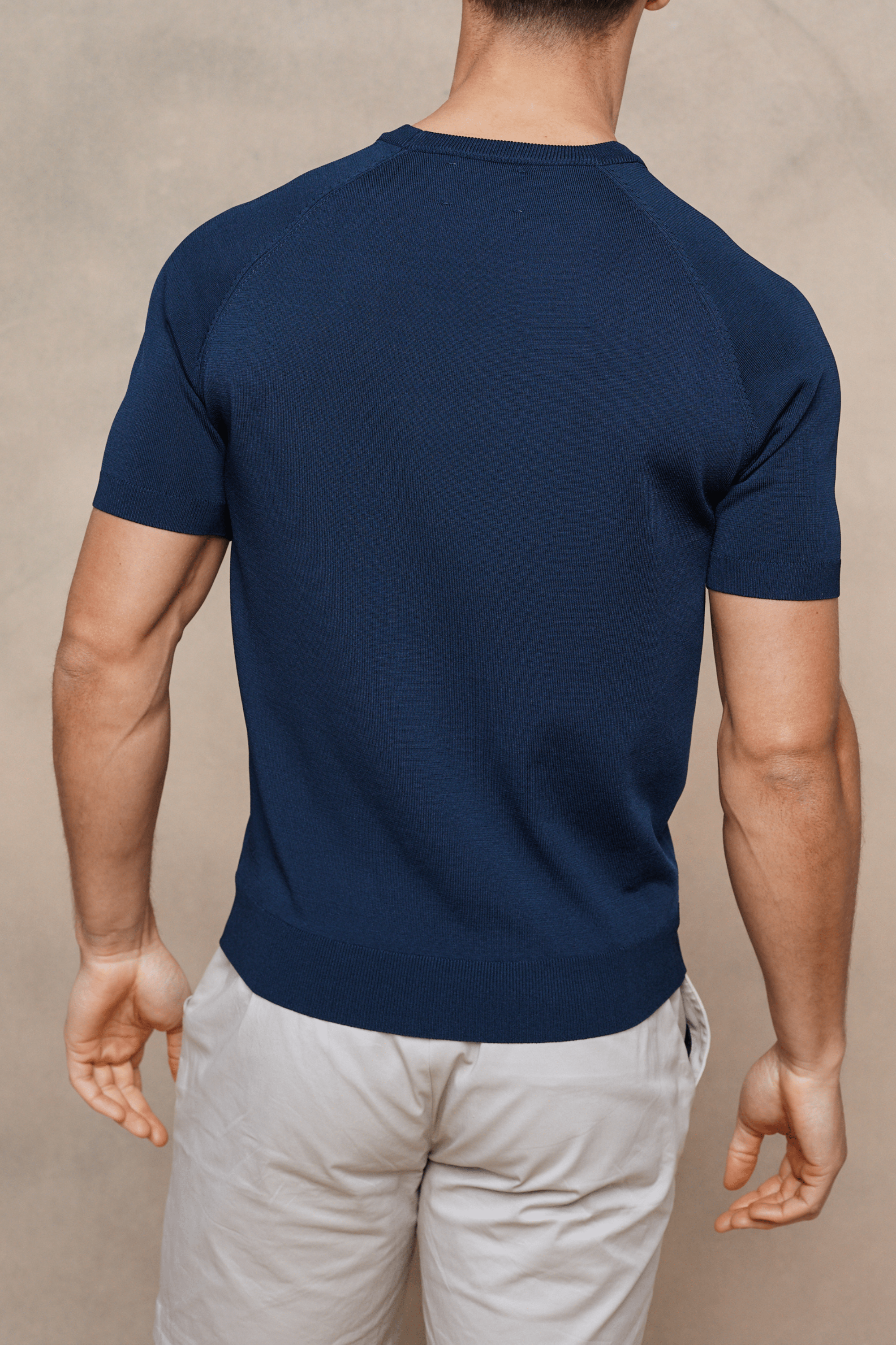 Riera Knit Crew Neck T-Shirt - Midnight Blue